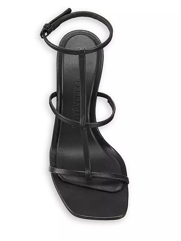 Aglalia Leather Gancini-Heel Sandals