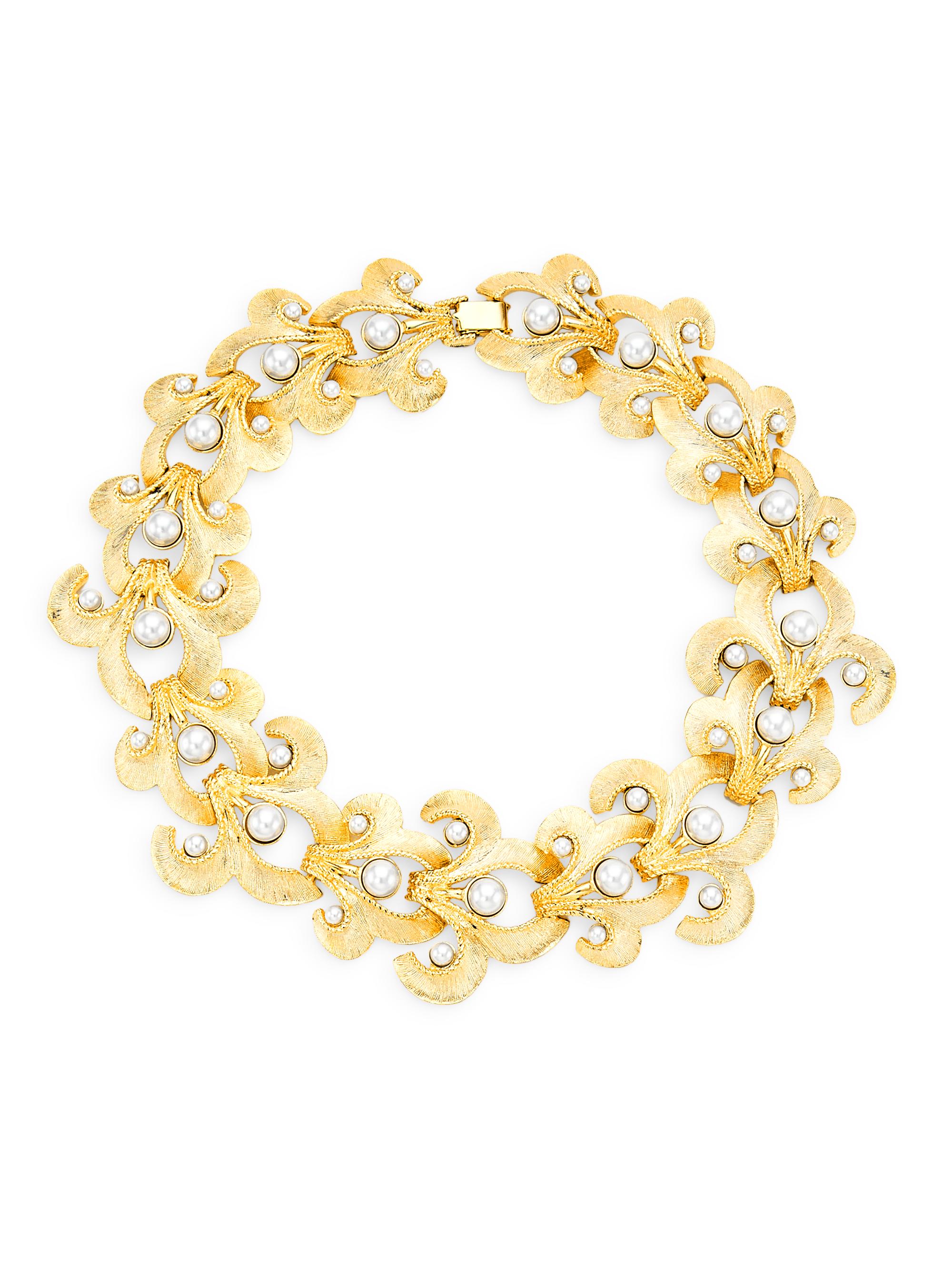 Kenneth Jay Lane Women's 22K-Gold-Plated & Faux Pearls Open Tier Necklace - Gold Pearl