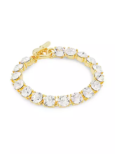 22K-Gold-Plated & Crystal Toggle Bracelet