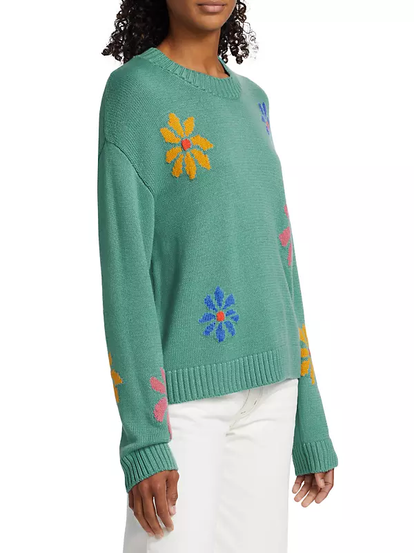 Floral Monogram Customizable Knit Chunky Sweater