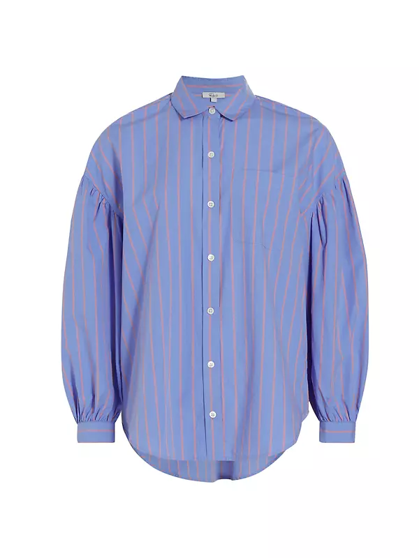 striped monogram workwear denim shirt