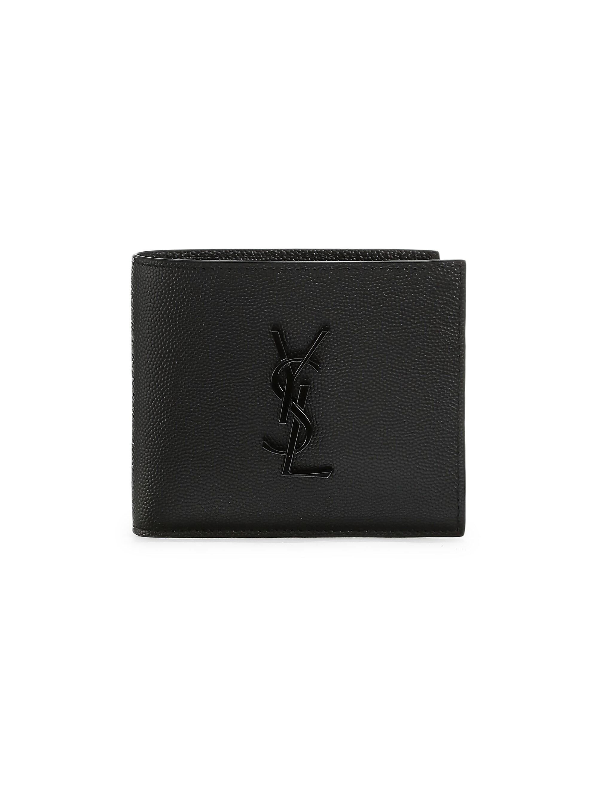 Saint Laurent Croc-Embossed Monogram Leather Wallet | Saks Fifth