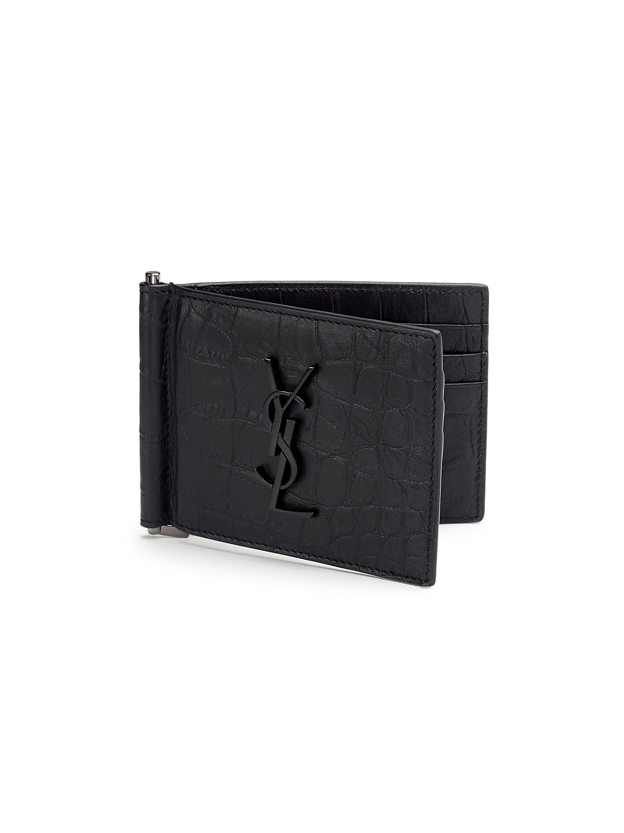 Saint Laurent Tiny Cassandre Bill Clip Wallet In Matte Leather