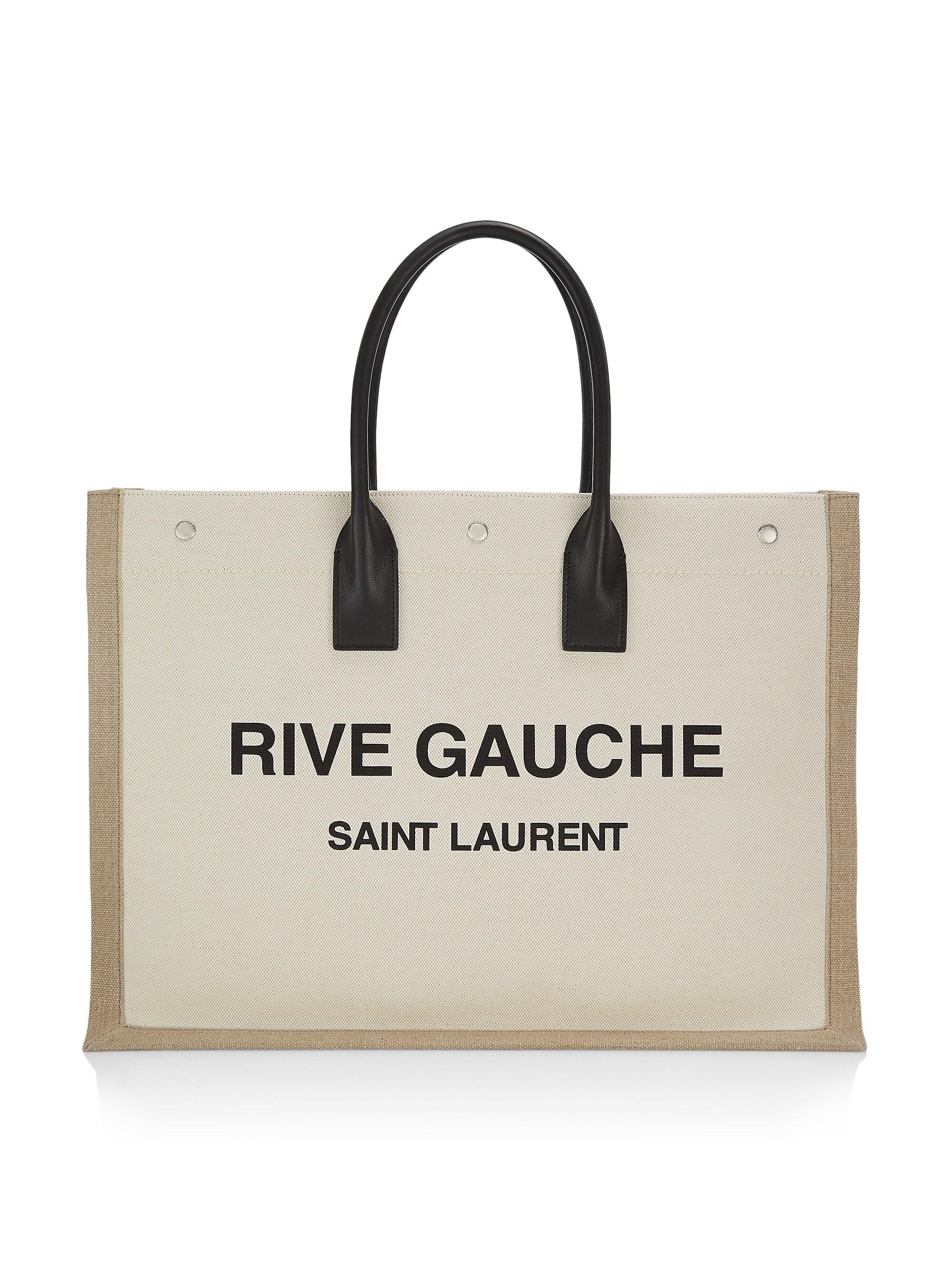 SAINT LAURENT 「RIVE GAUCHE」キャンバストートバッグ Saint Laurent Rive Gauche Tote Bag | Saks Fifth Avenue