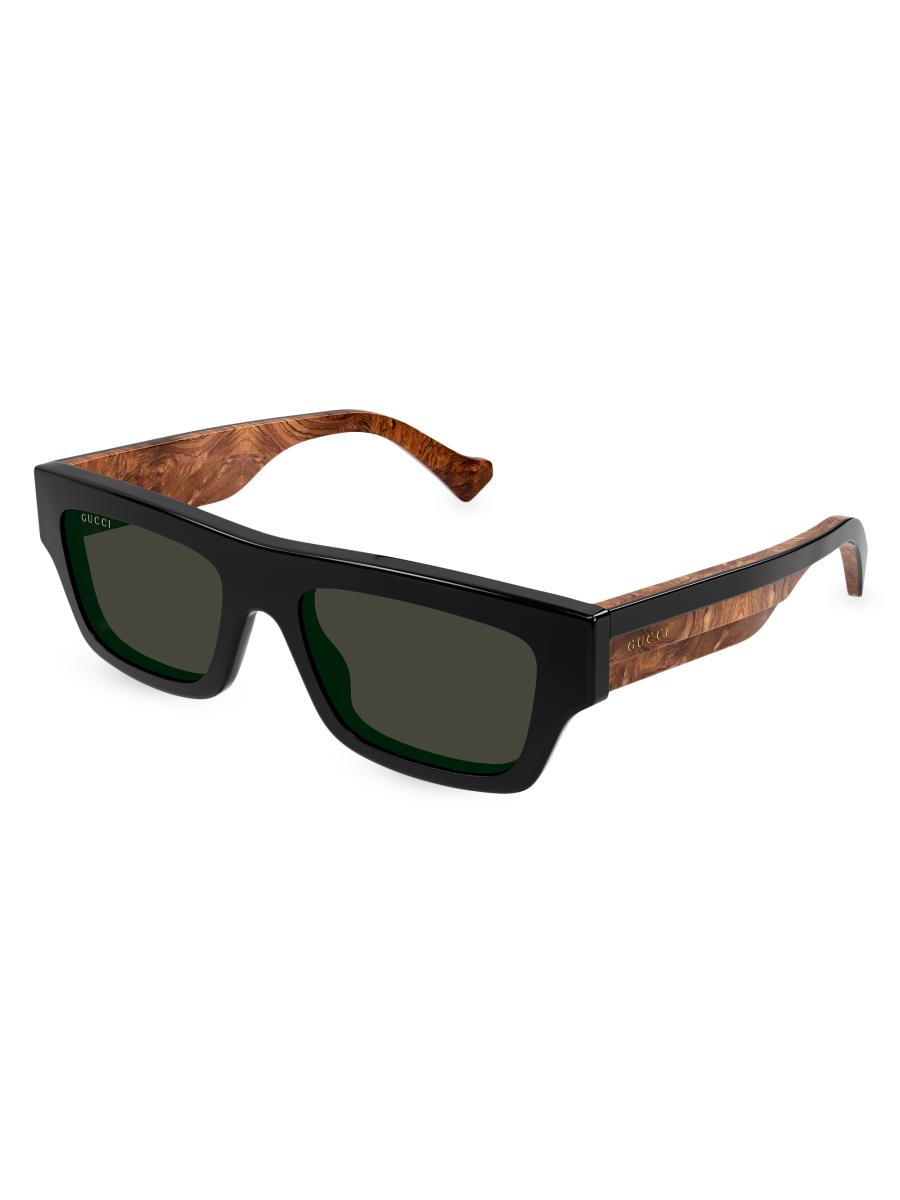 Gucci Web Studi 55MM Acetate Rectangular Sunglasses | Saks