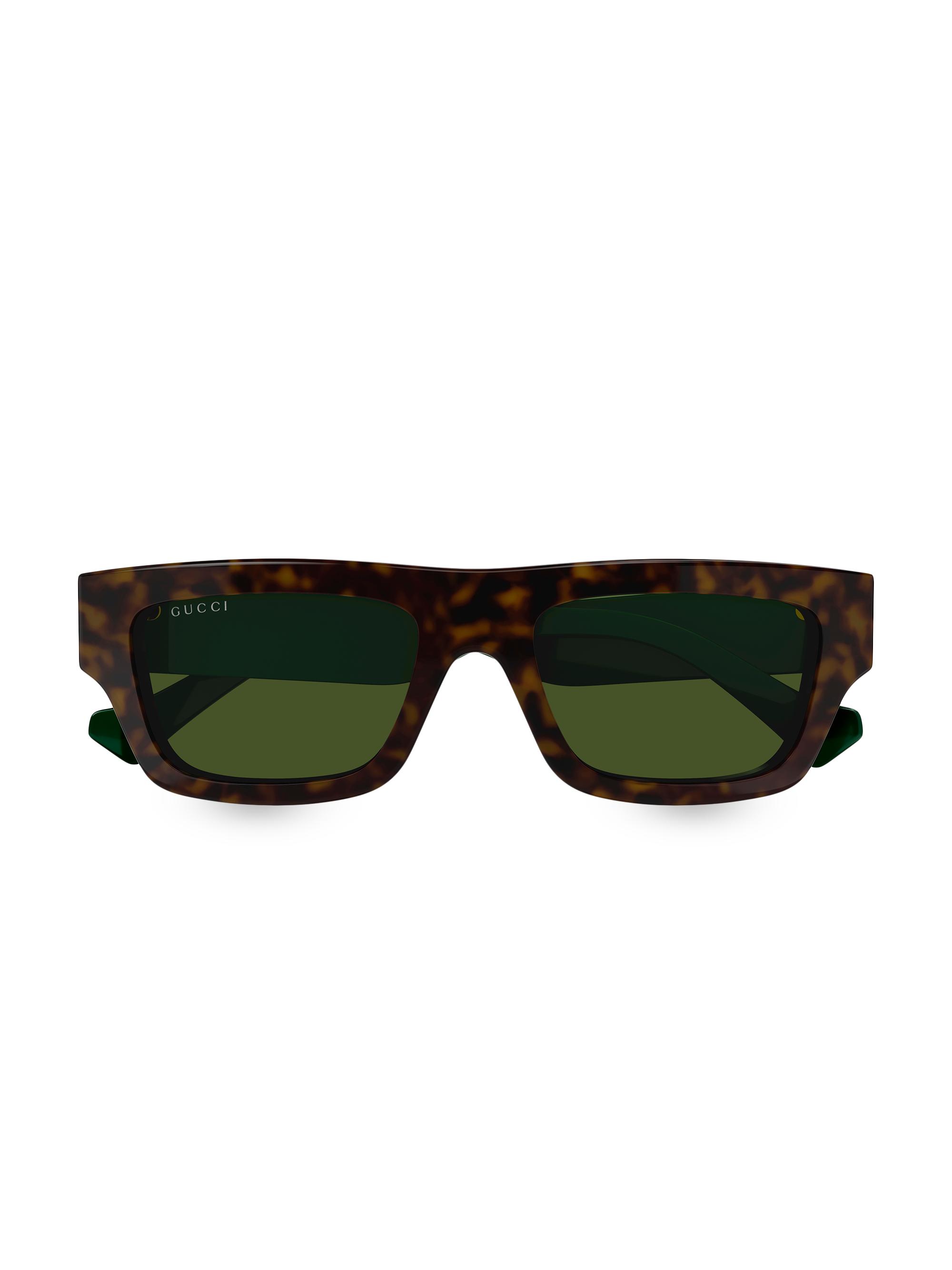 Gucci Men's Web Studi 55MM Acetate Rectangular Sunglasses - Black Multi
