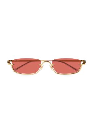 Gucci Gold Rectangular Sunglasses