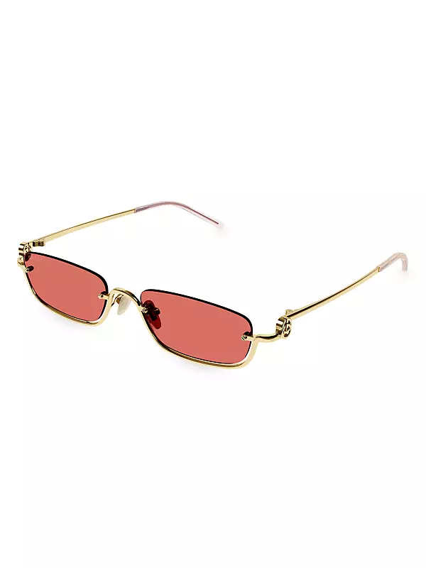 GG Upside Down 55MM Rectangular Metal Sunglasses