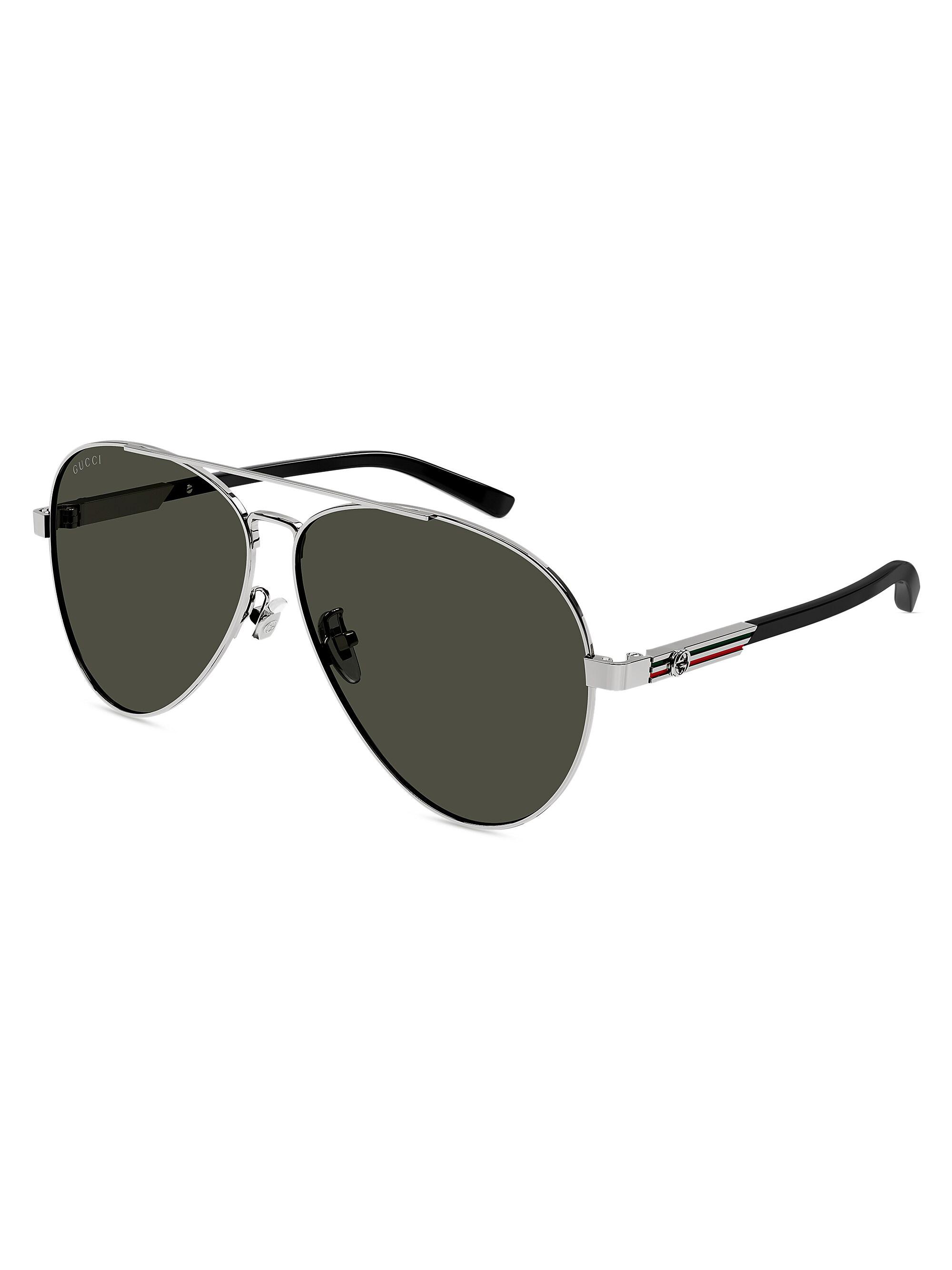 Gucci Archive Details 61MM Metal Pilot Sunglasses | Saks Fifth Avenue