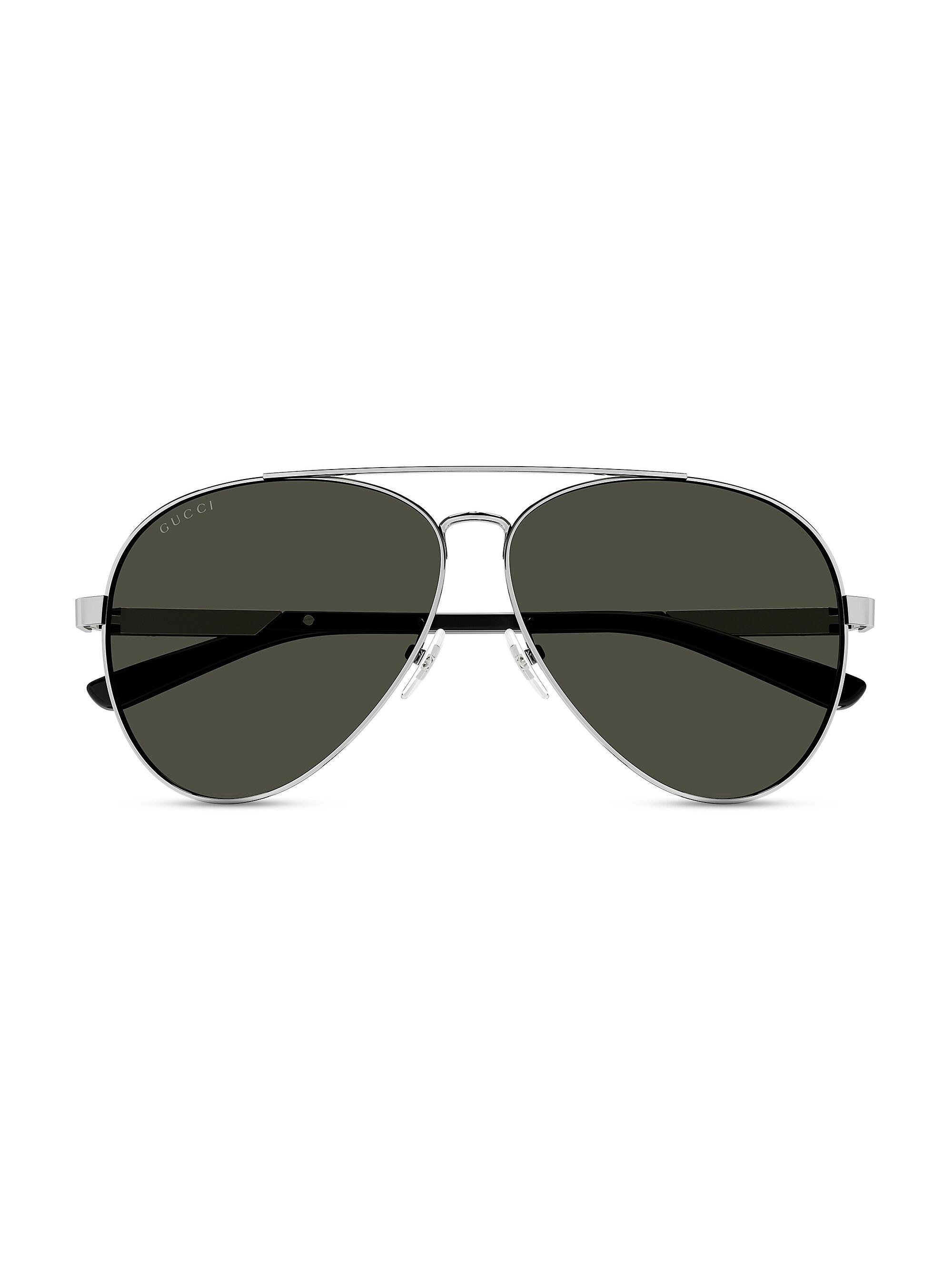 ぐち Gucci Archive Details 61MM Metal Pilot Sunglasses | Saks Fifth Avenue