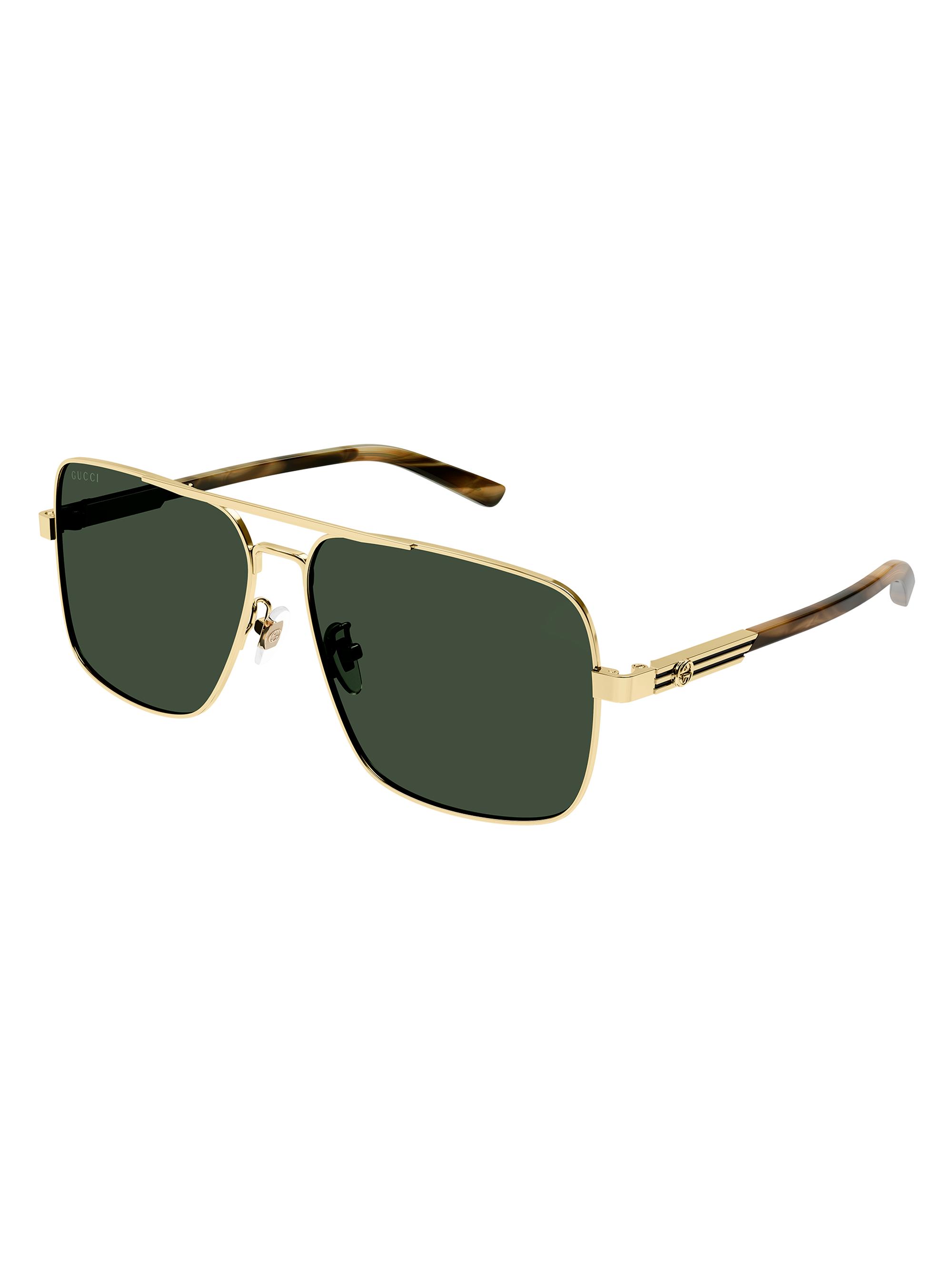 Gucci Men's Archive Details 62MM Square Metal Sunglasses - Gold