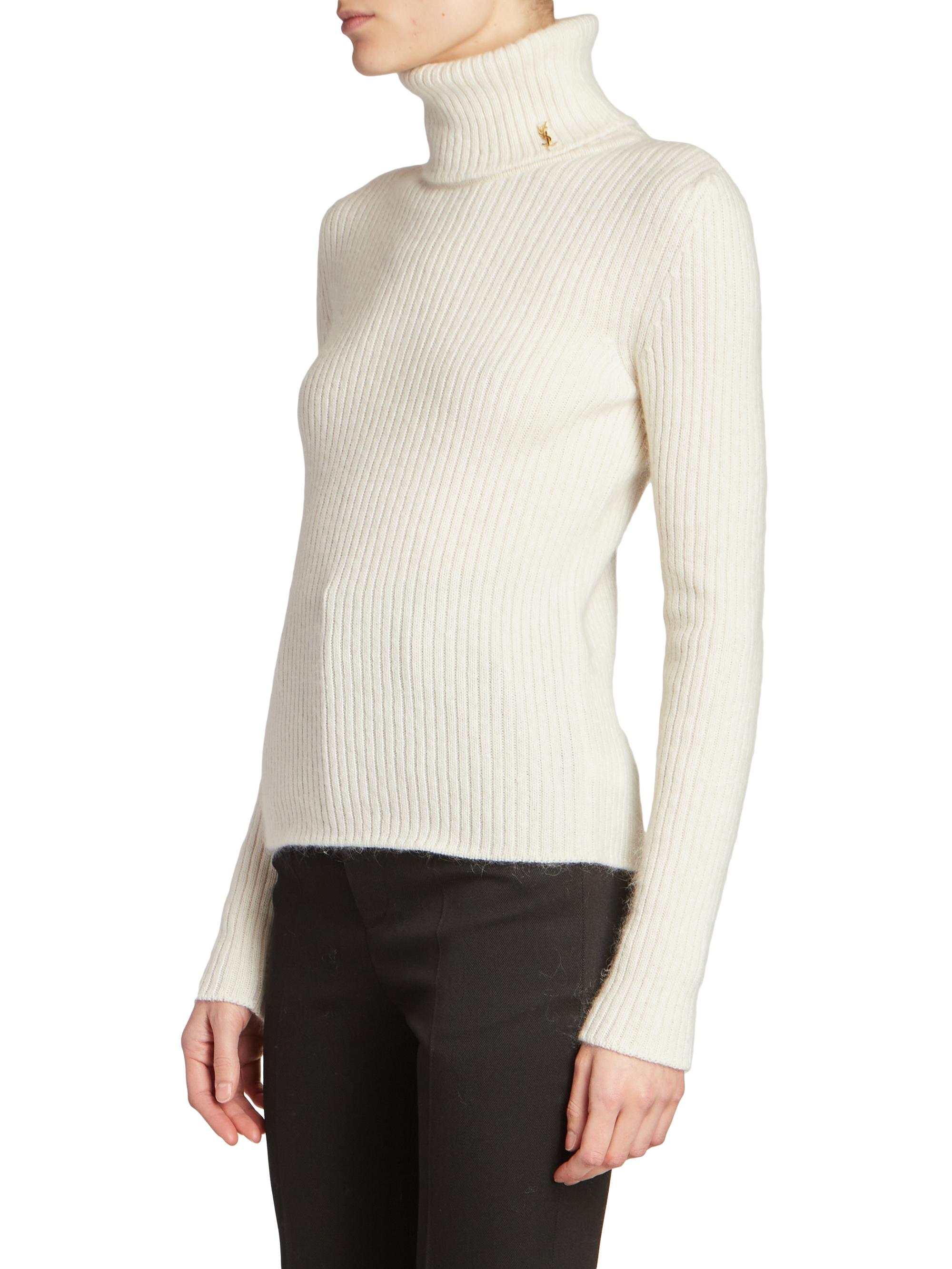 Saint Laurent Turtleneck Sweater in Wool, Cashmere and Mohair