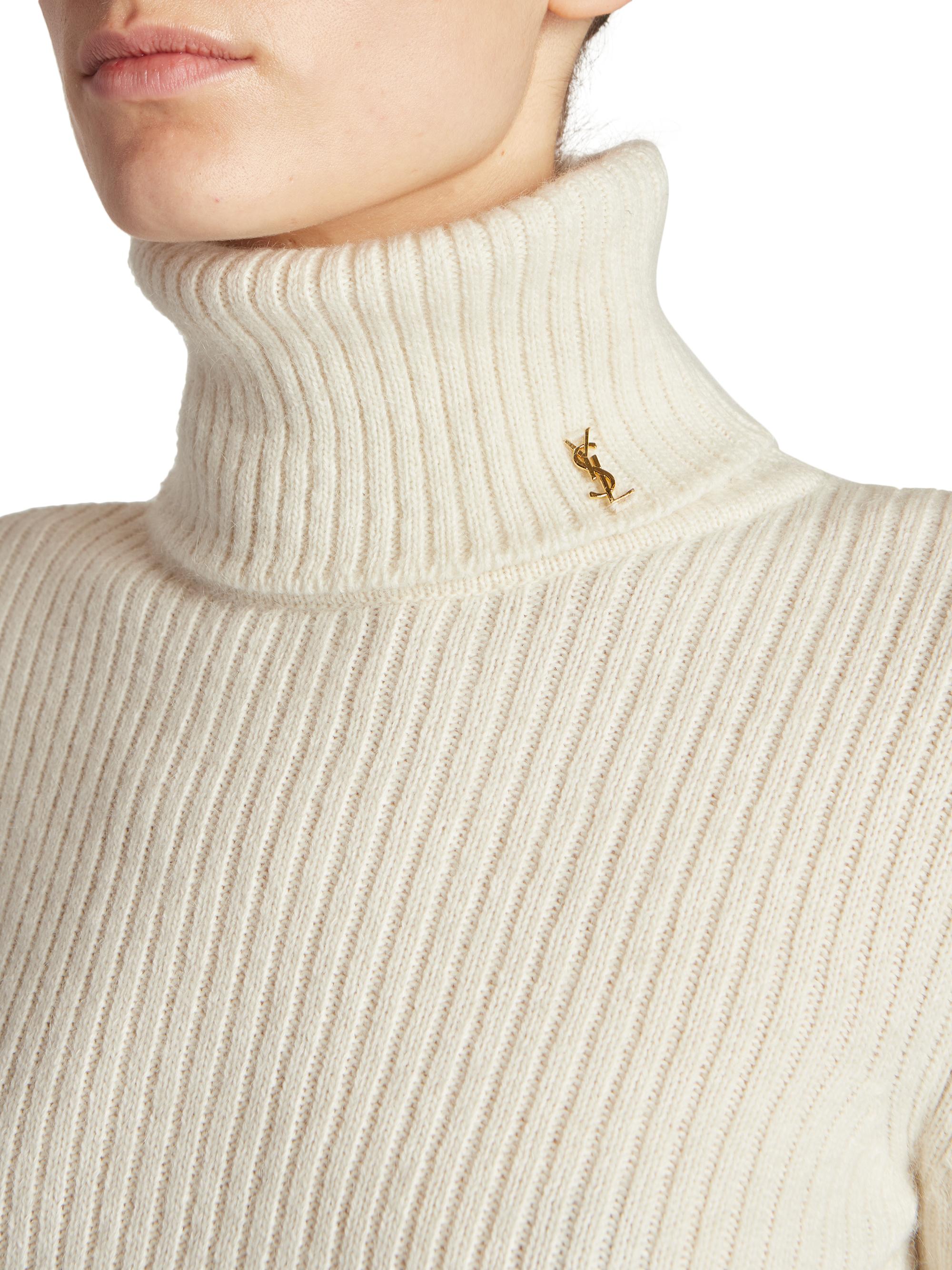 Saint Laurent Turtleneck Sweater in Wool, Cashmere and Mohair