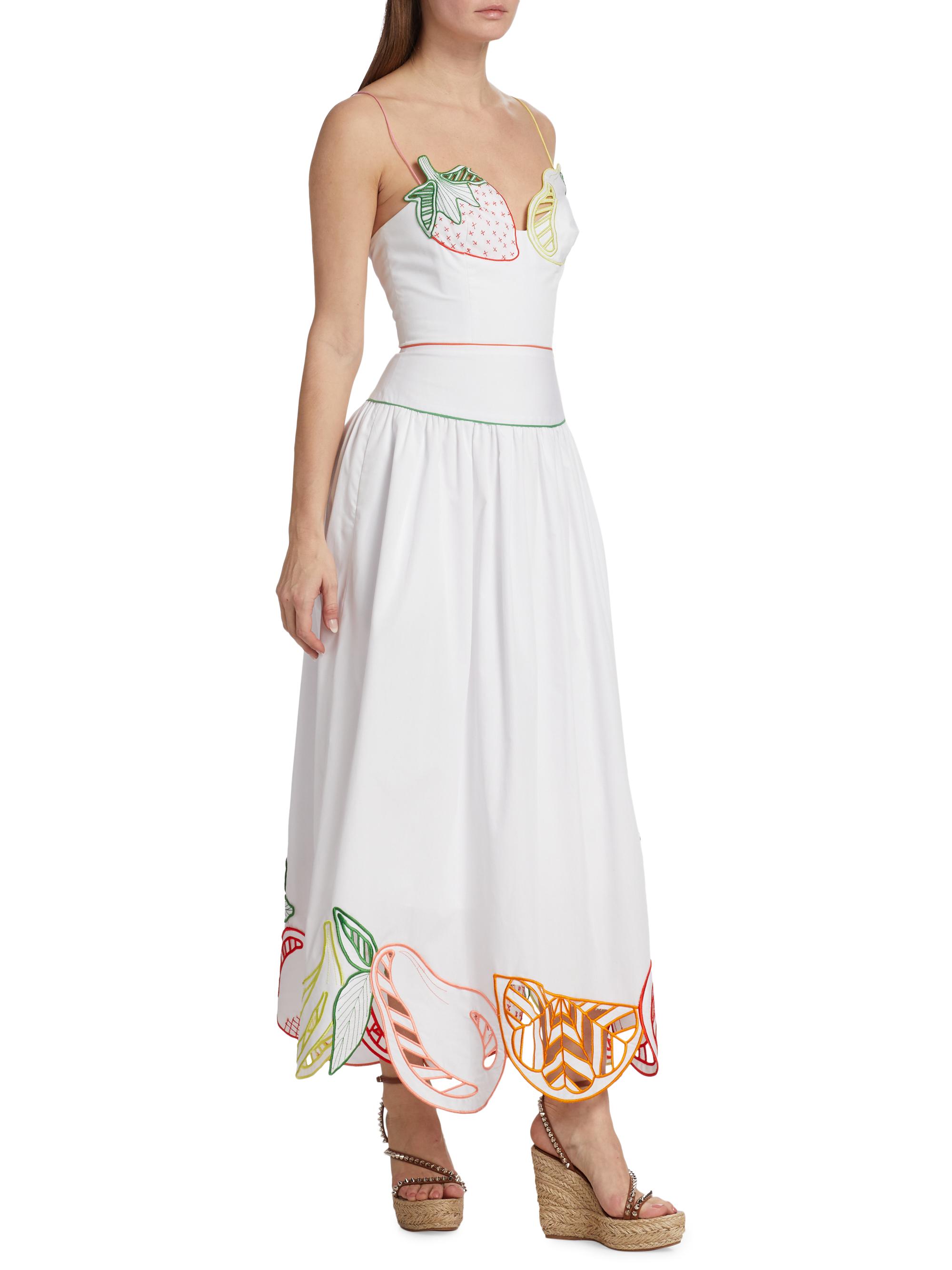 embroidered fruit dress Emmie White Embroidered Fruit Dress main image 1