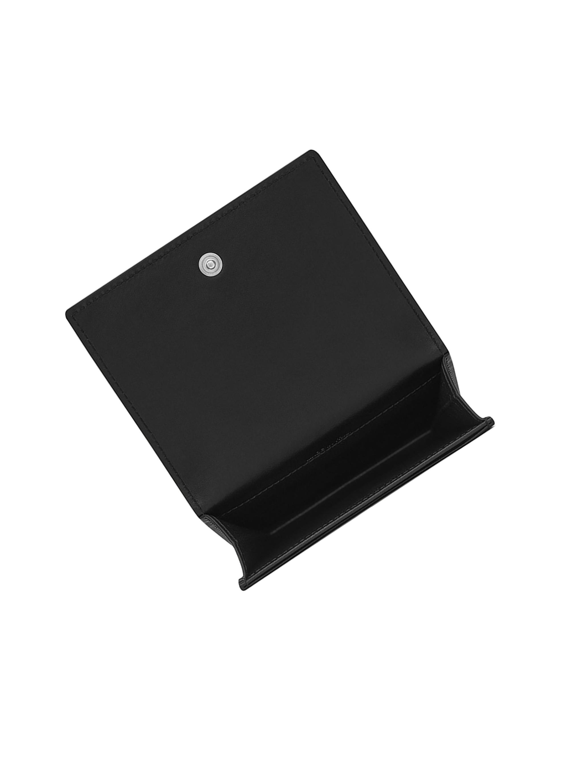 Saint Laurent Business Card Holder With Flap In Grain De