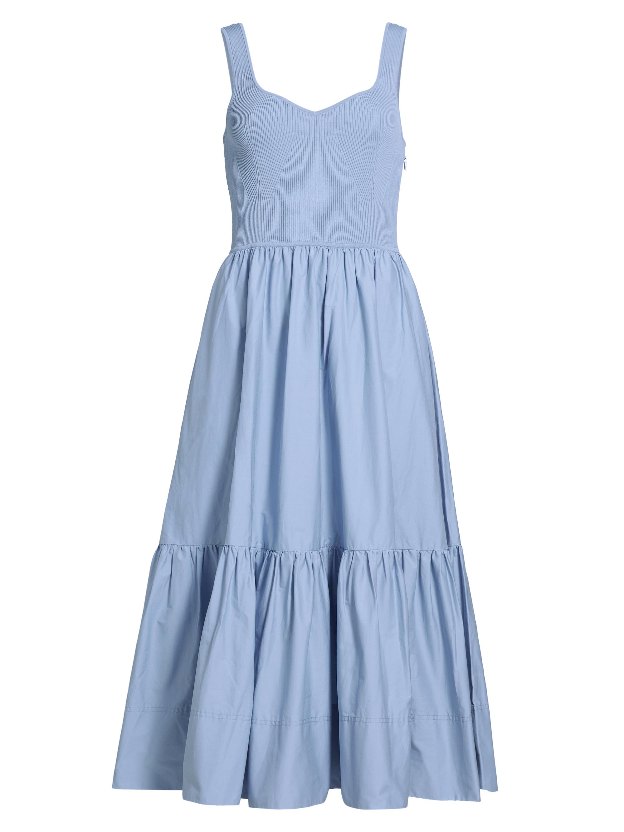 Tanya Taylor Josephina Mixed Media Tiered Midi-Dress | Saks Fifth Avenue