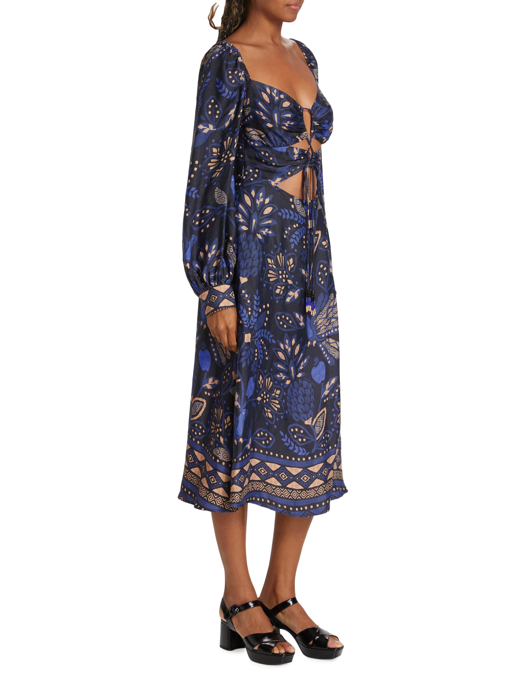 Farm Rio Macaw Forest Cutout Midi-Dress | Saks Fifth Avenue