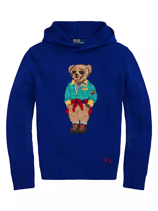 Men's Monogram Sweatshirt Cotton Hooded Sweatshirt Unisex Street Pullover  Fall Winter Essential Sweater Sweater-Light Blue,L : : Fashion