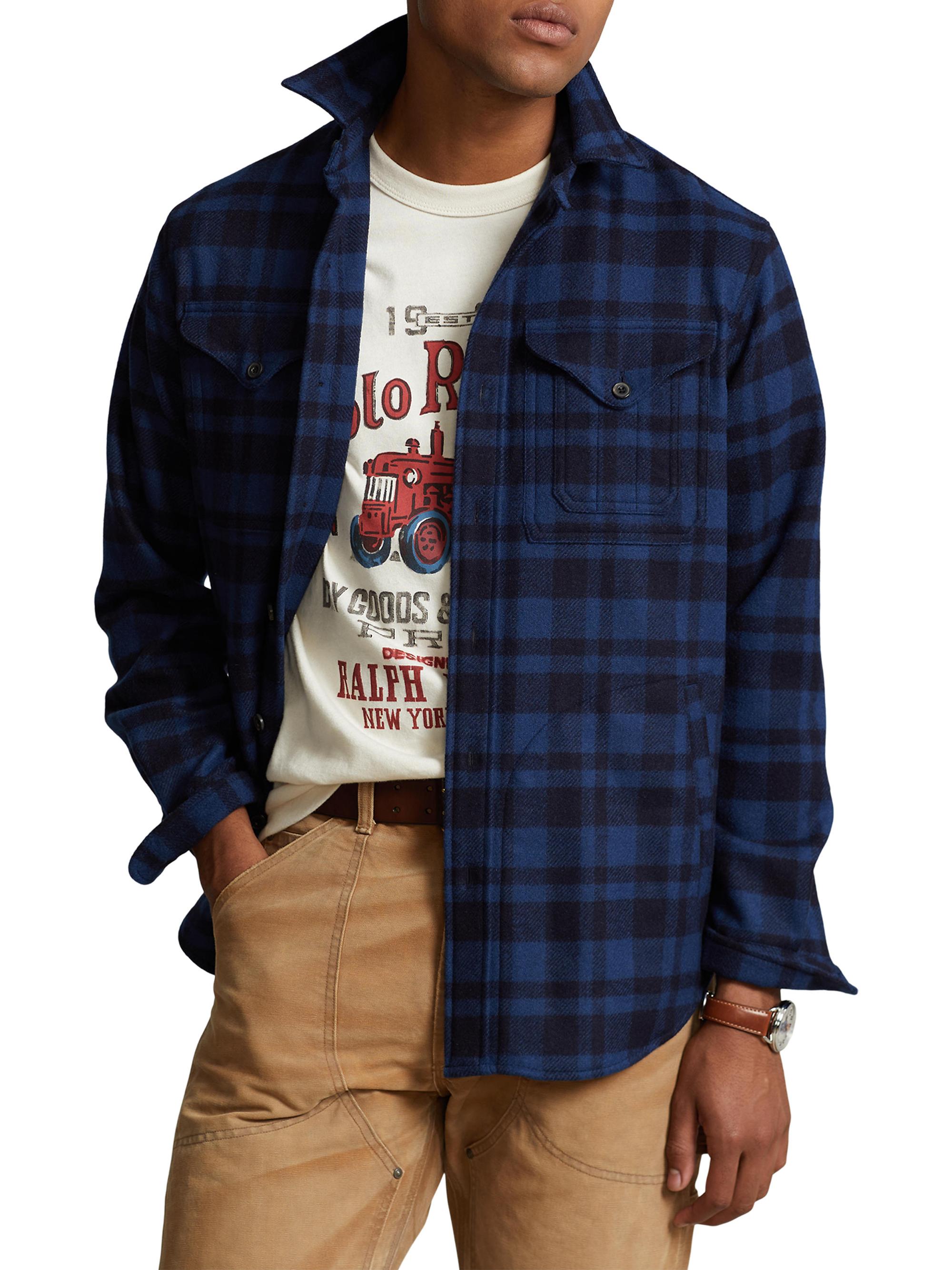 Polo Ralph Lauren Plaid Wool-Blend Long-Sleeve Shirt | Saks Fifth