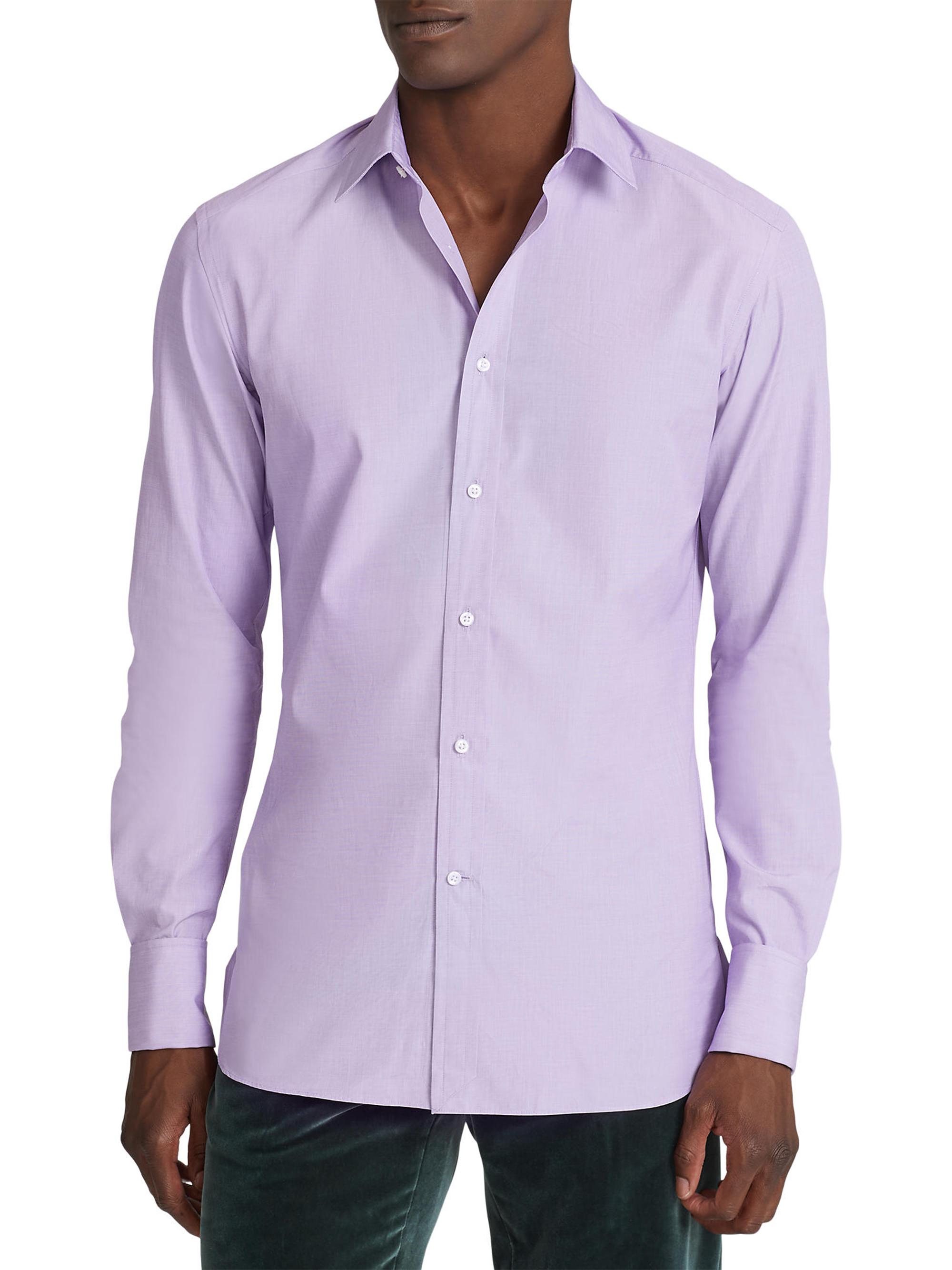 Ralph Lauren Purple Label Men's Philip Poplin Shirt - Lavender