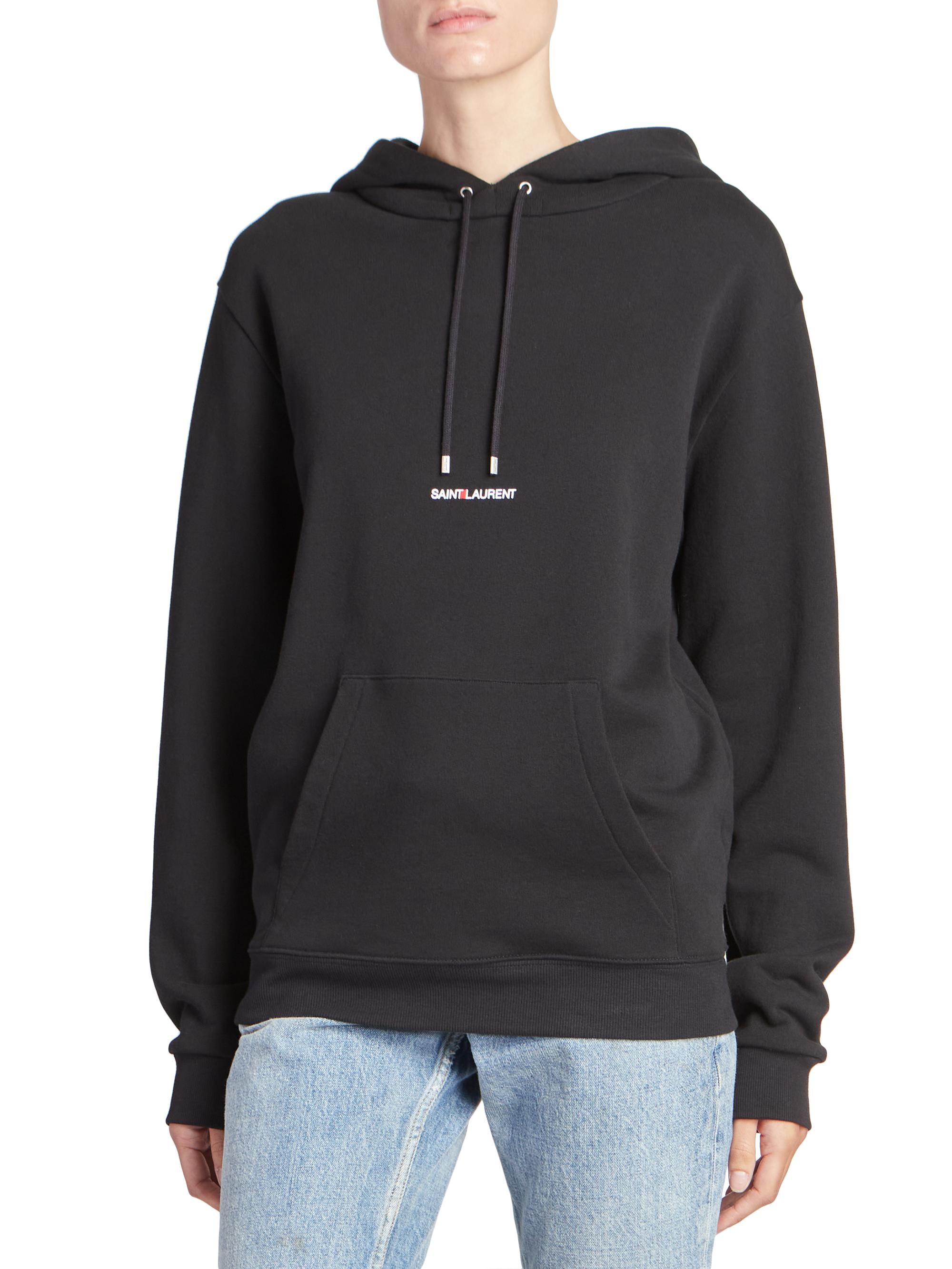 Saint Laurent Drawstring Logo Hoodie | Saks Fifth Avenue