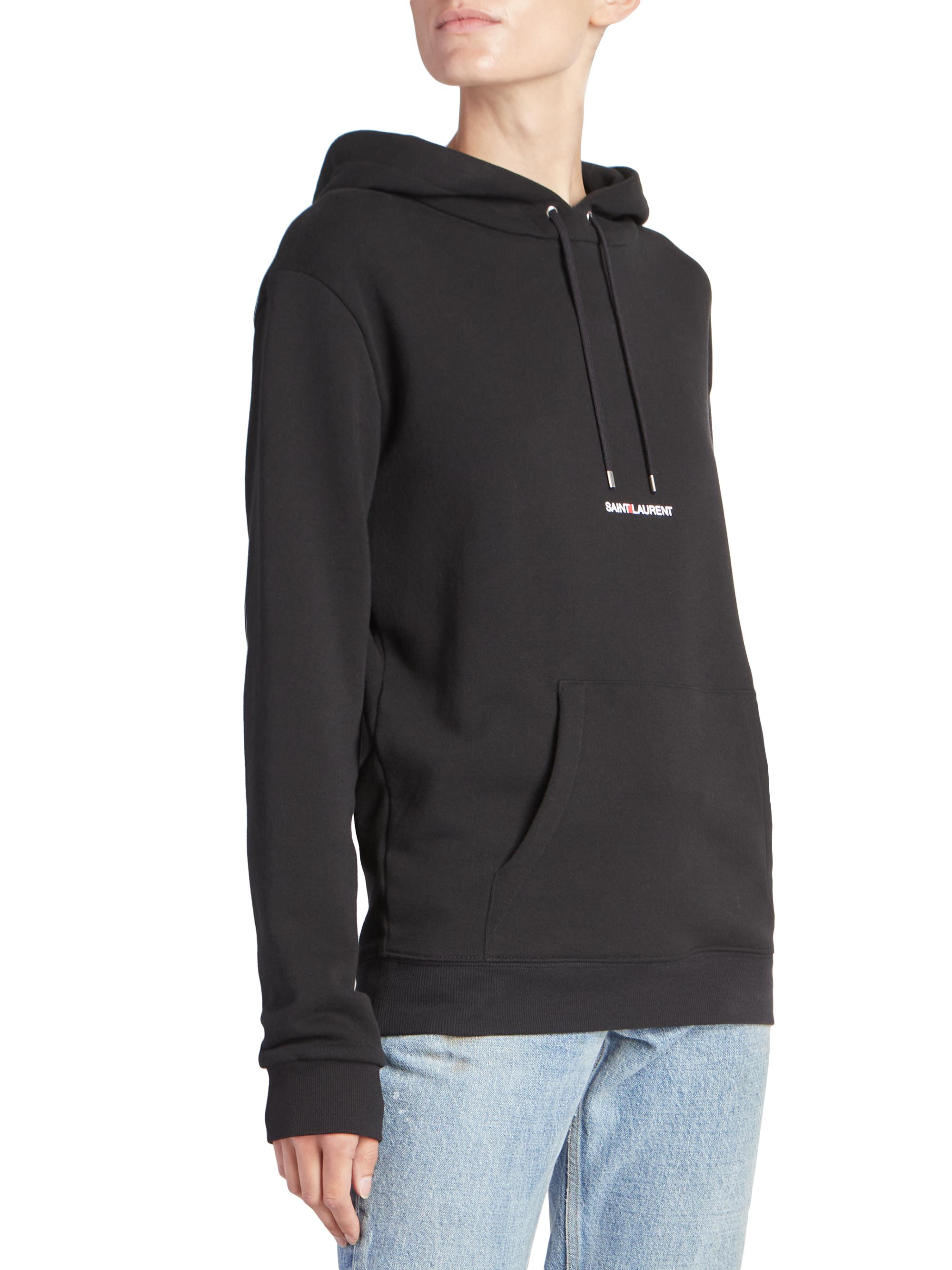 Saint Laurent Drawstring Logo Hoodie | Saks Fifth Avenue