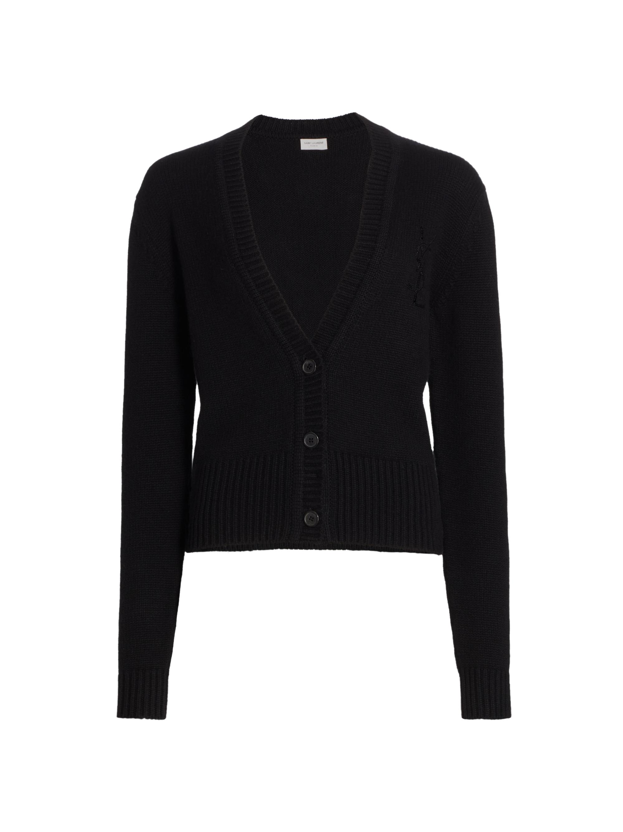 SAINT LAURENT カーディガン　XS 0400017955806_NOIRNOIRBRILLANT