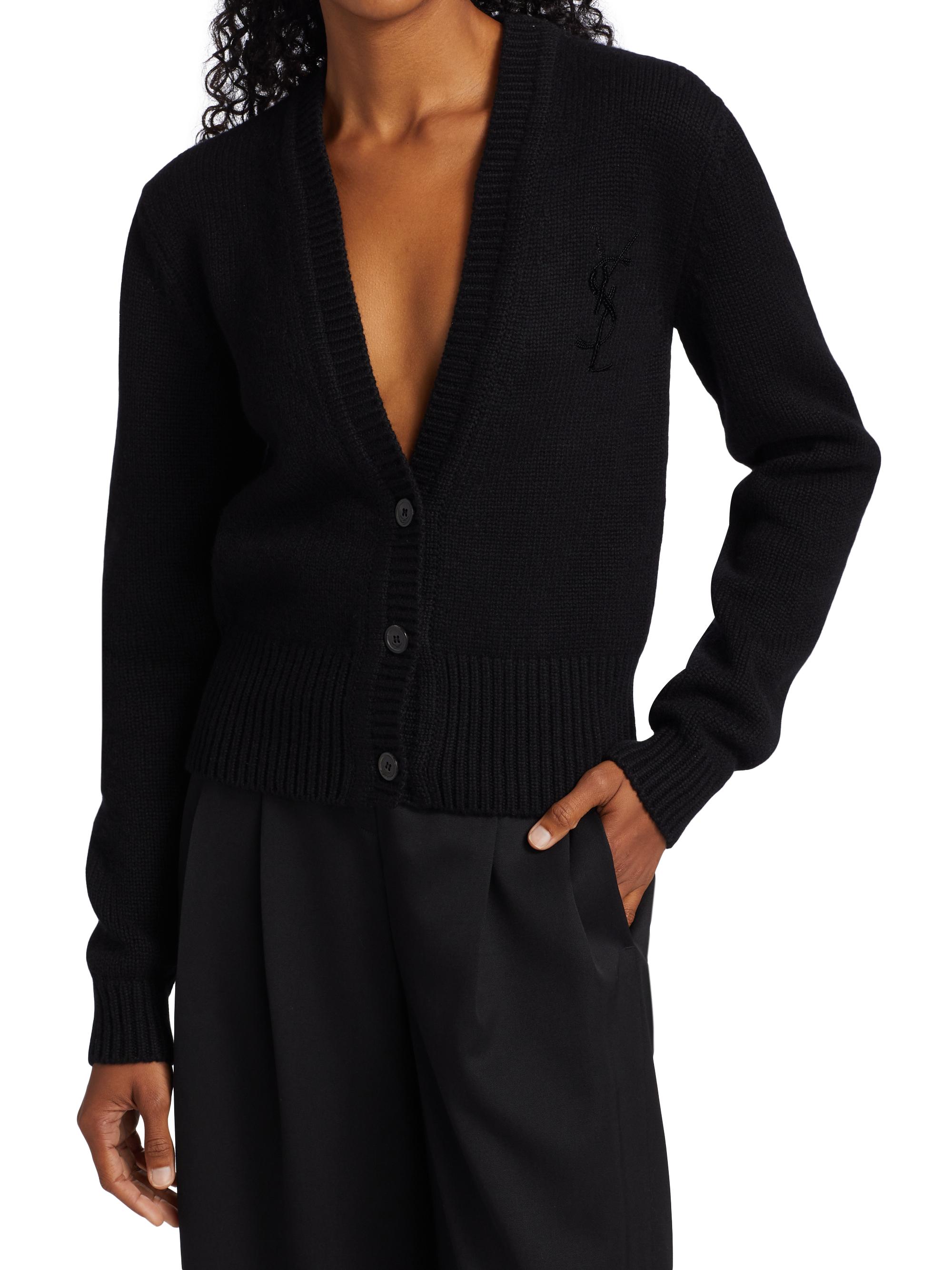 Saint Laurent Sequin Logo Cashmere Cardigan | Saks Fifth Avenue