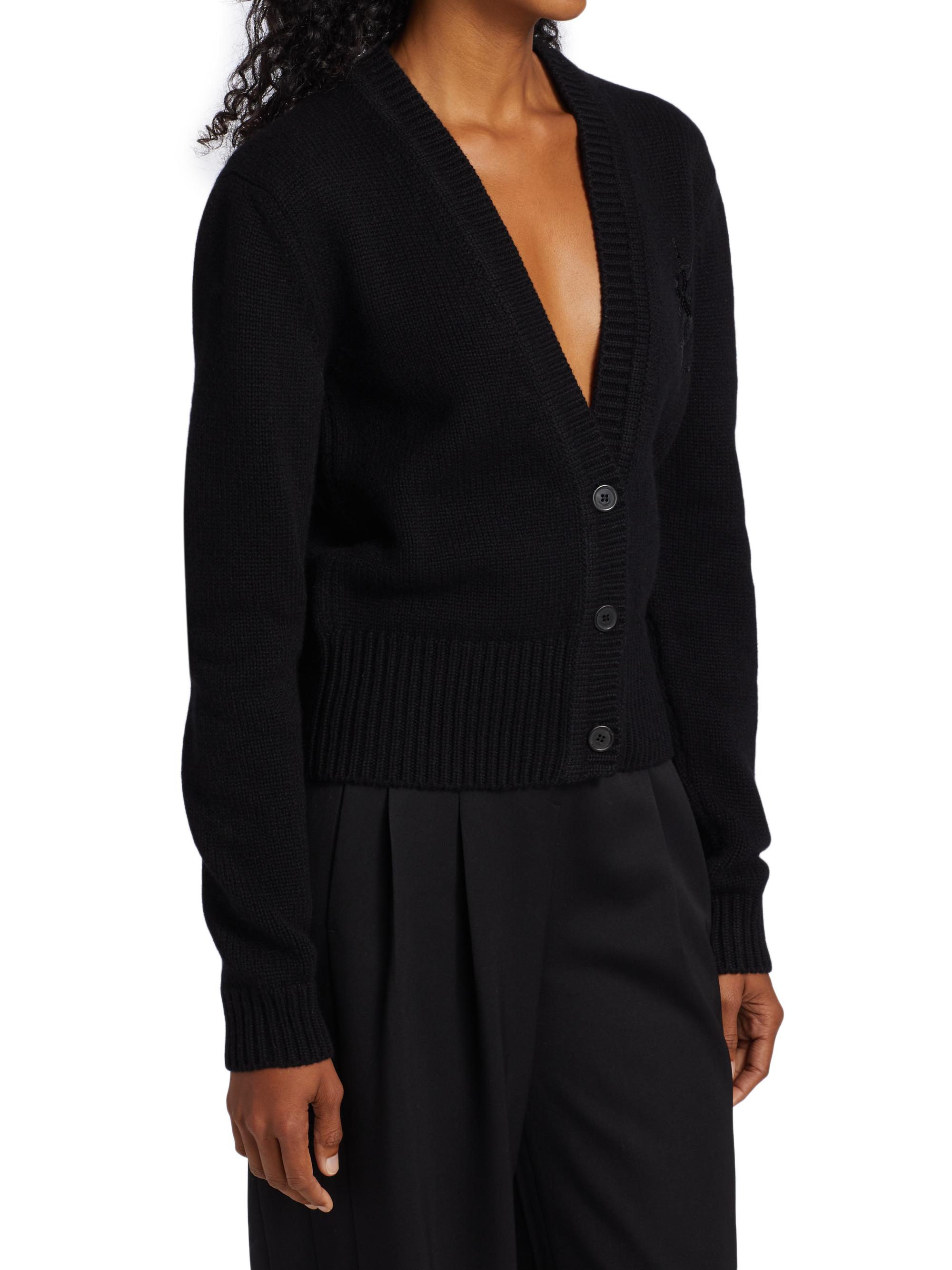 Saint Laurent Sequin Logo Cashmere Cardigan | Saks Fifth Avenue