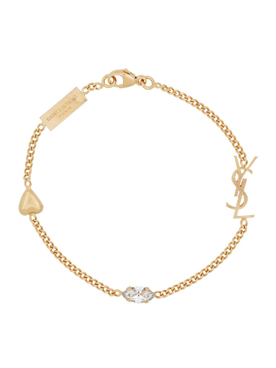 アクセサリーその他 Saint Laurent Opyum bracelet SAINT LAURENT Opyum leather and gold-tone bracelet | NET-A