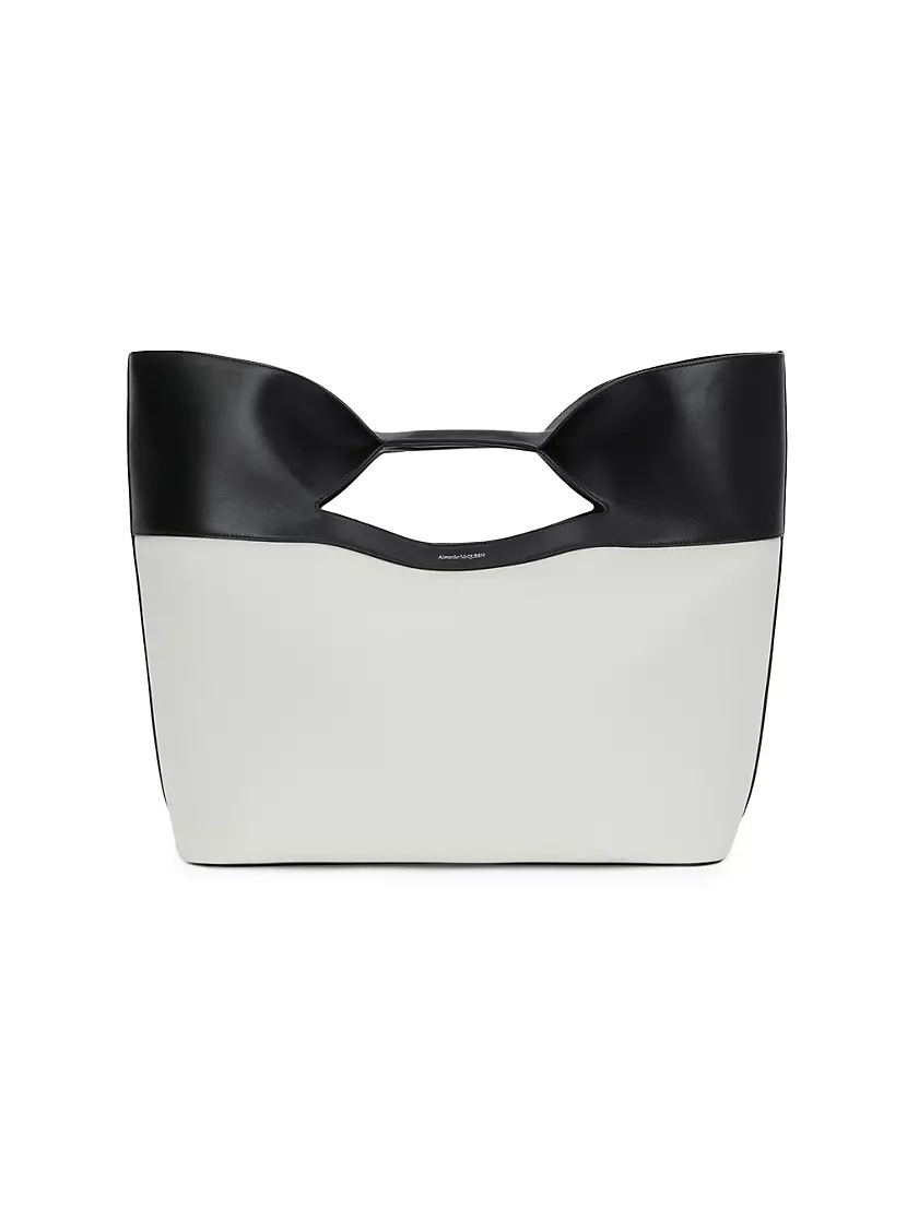 Large Colorblock Bow Bag In Leather