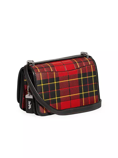 Plaid Pattern Wallet Phone Case with Crossbody Chain
