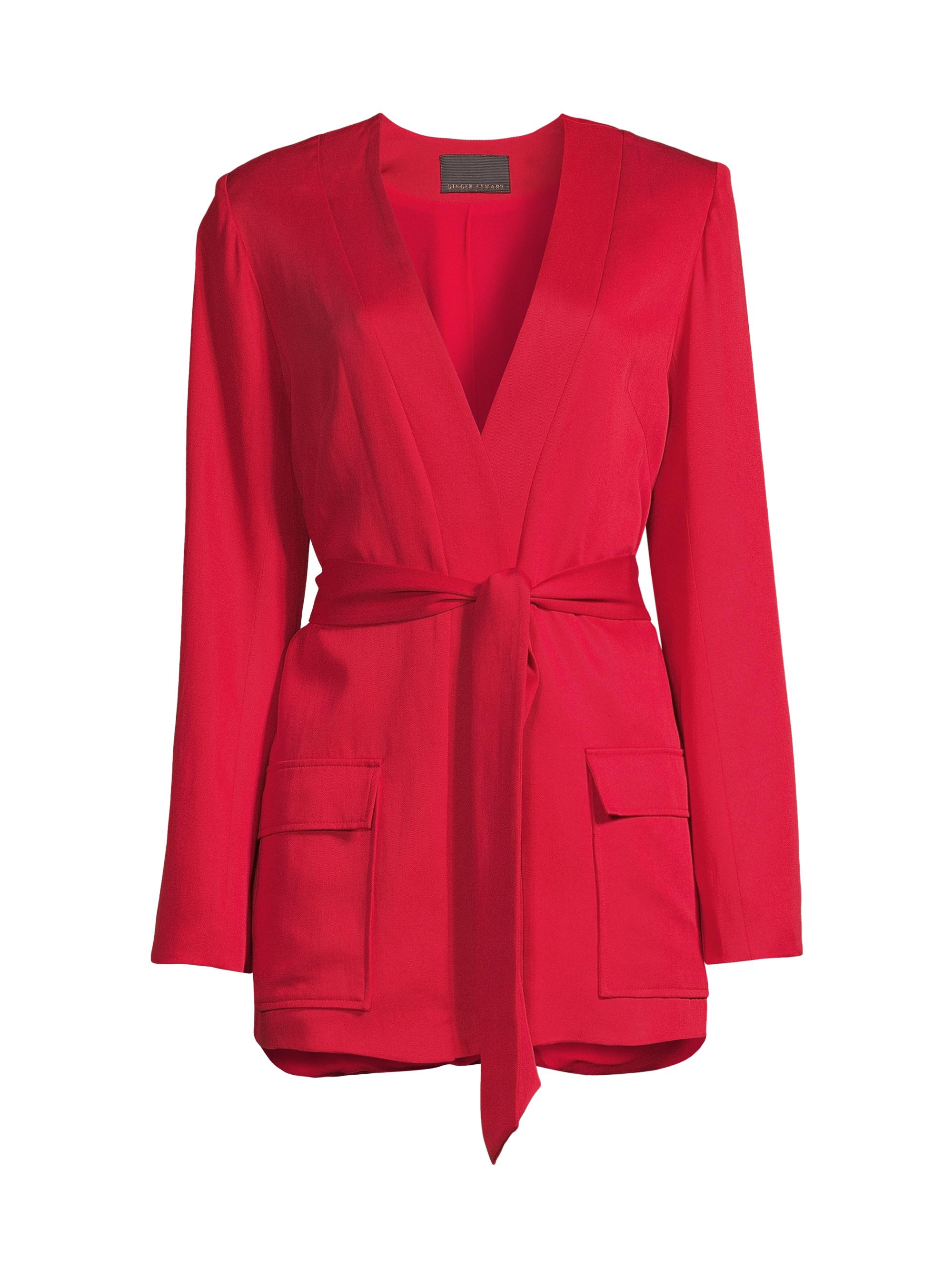 Ginger & Smart Women's Palatial Wrap-Front Jacket - Red