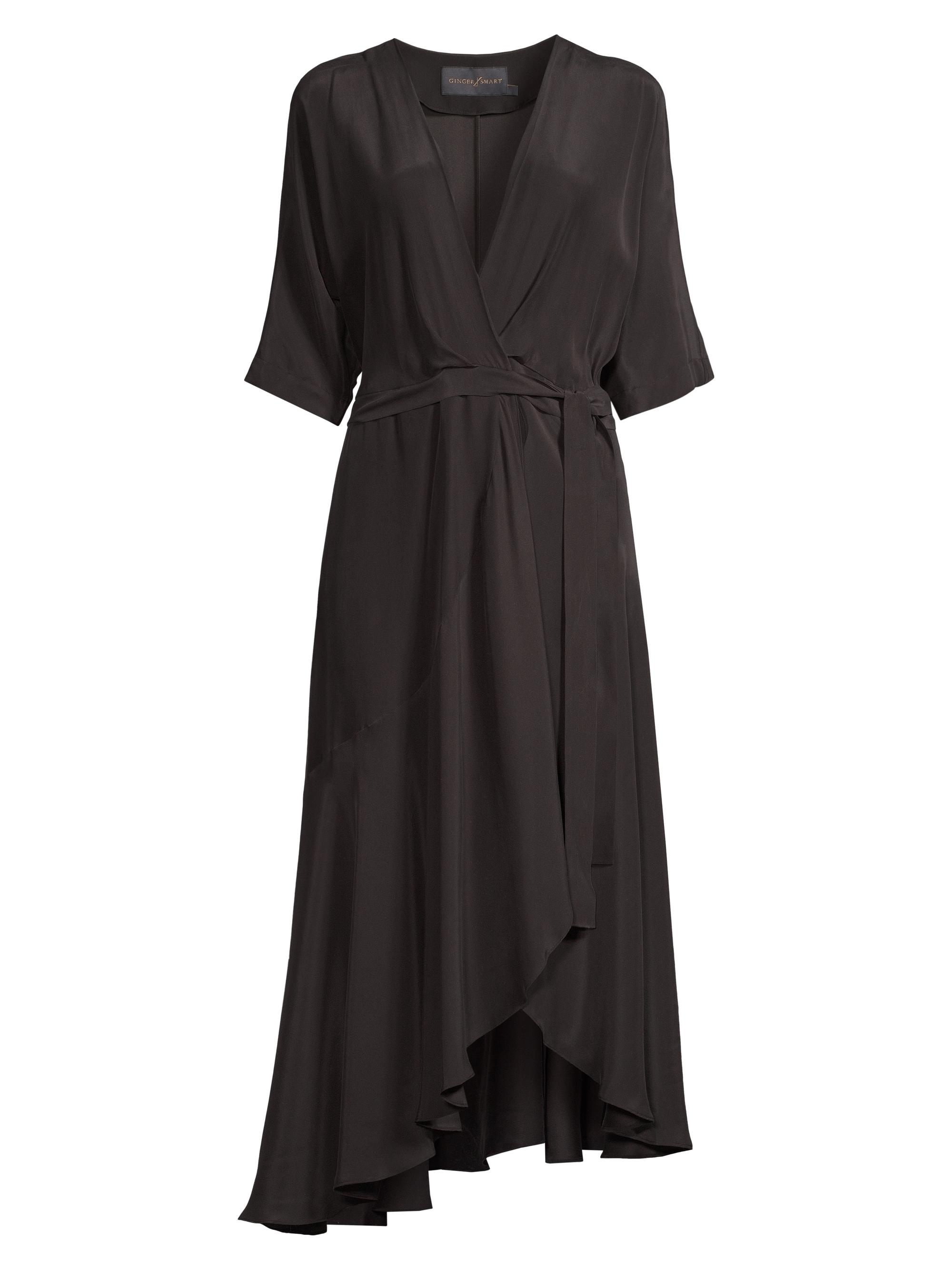 Ginger & Smart Women's Beloved Wrap Midi-Dress - Black