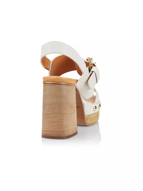 Shop See by Chloé Joline Buckle-Accented Leather Platform Sandals