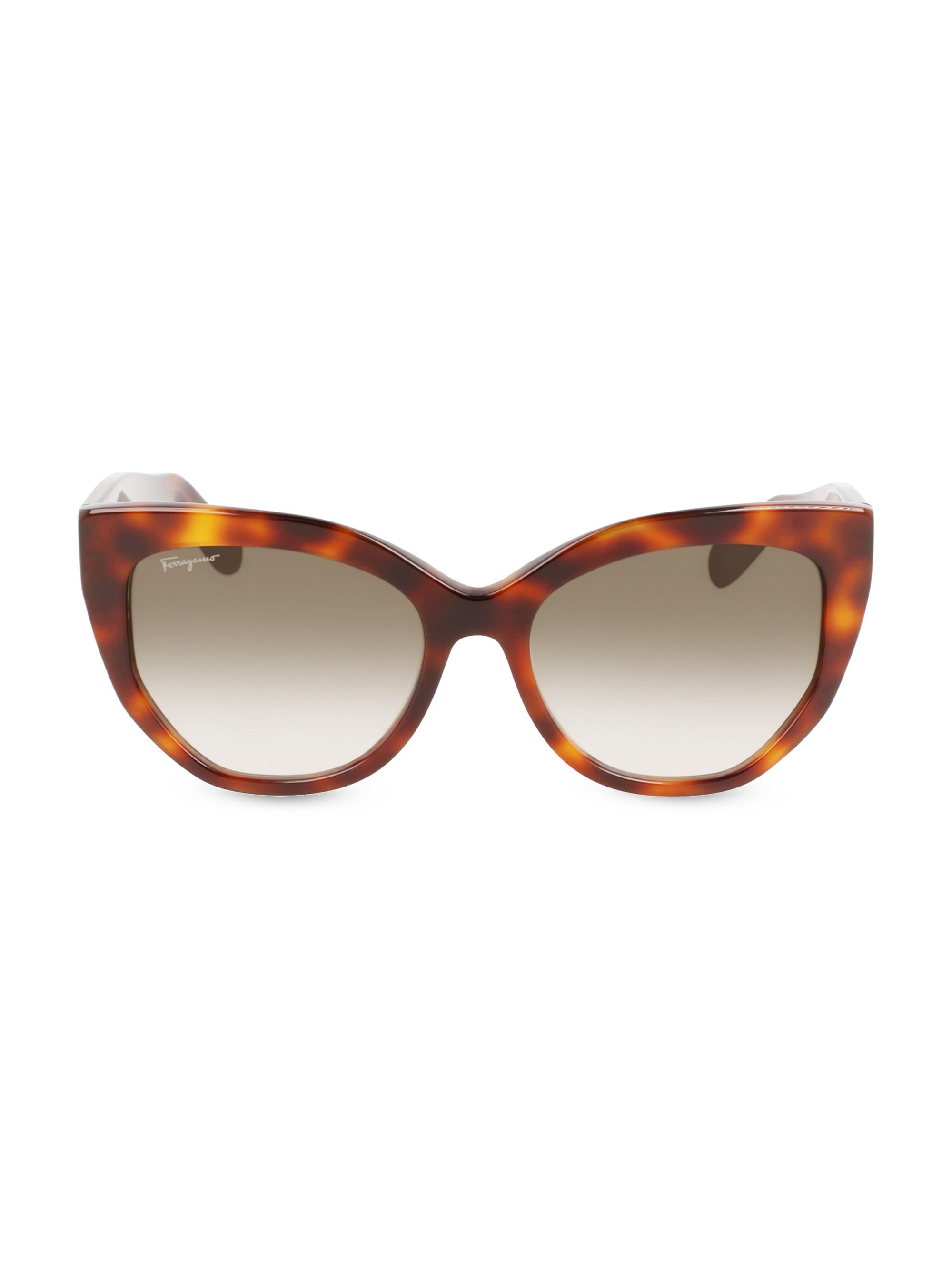 FERRAGAMO Women's Classic Logo Family 56MM Cat-Eye Sunglasses - Tortoise