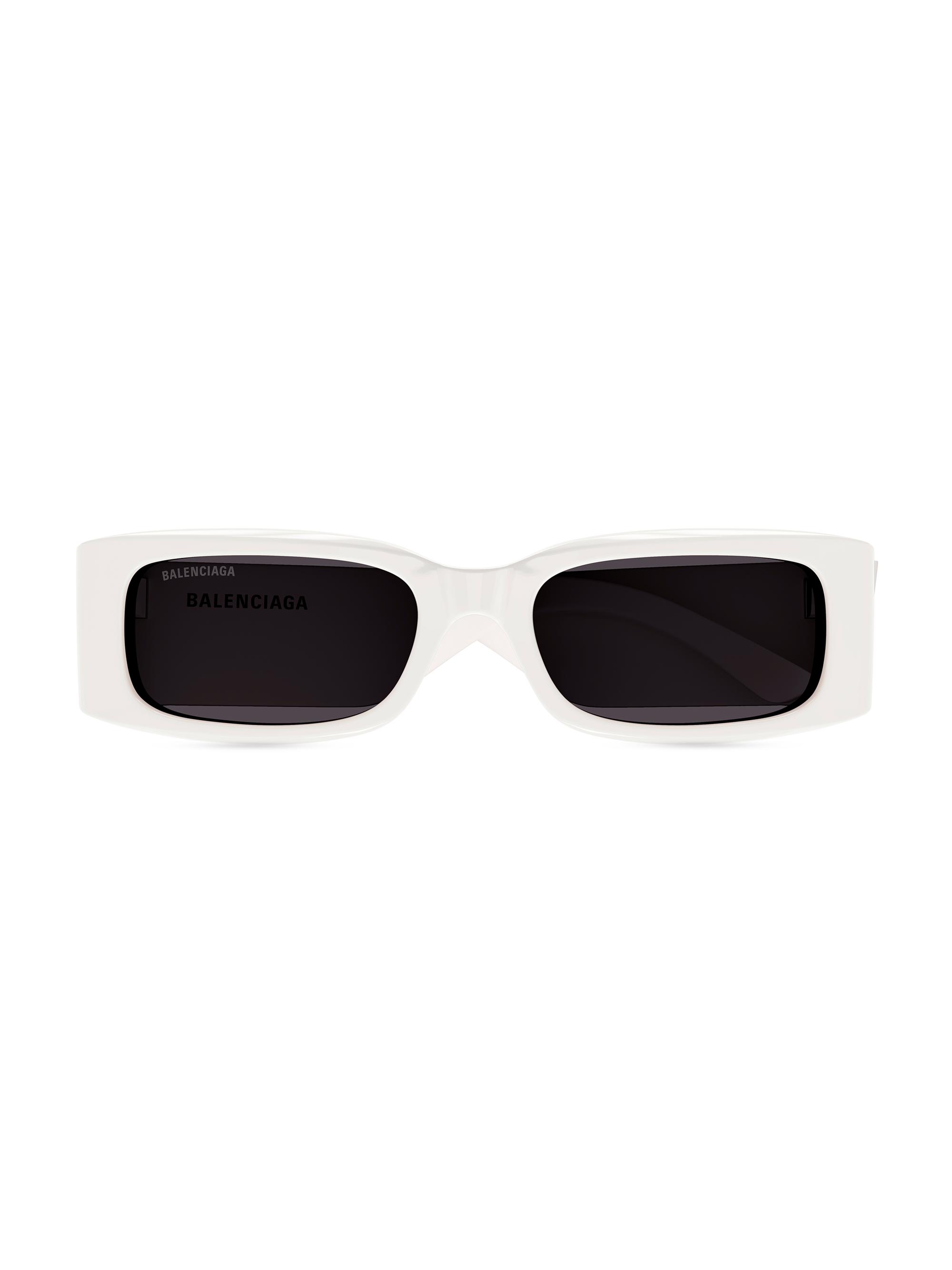 Balenciaga Men's Max 56MM Rectangular Acetate Sunglasses - White