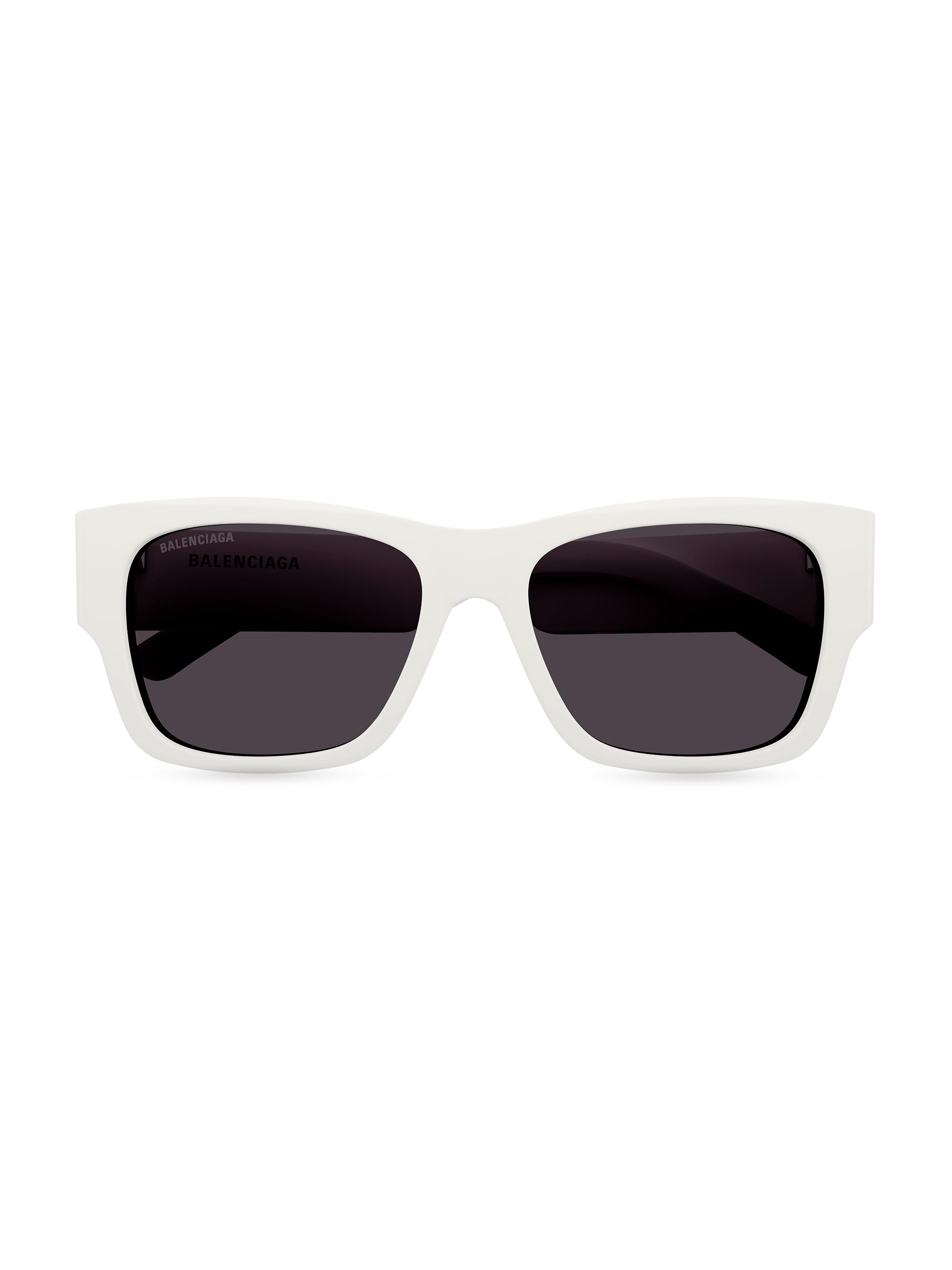 Balenciaga Men's Max 36MM Square Acetate Sunglasses - White
