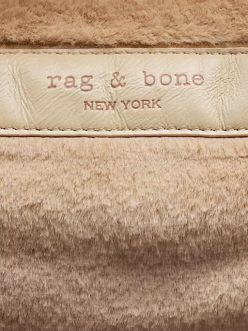 Loro Piana Extra Pocket L11 Faux Fur Pouch in Natural
