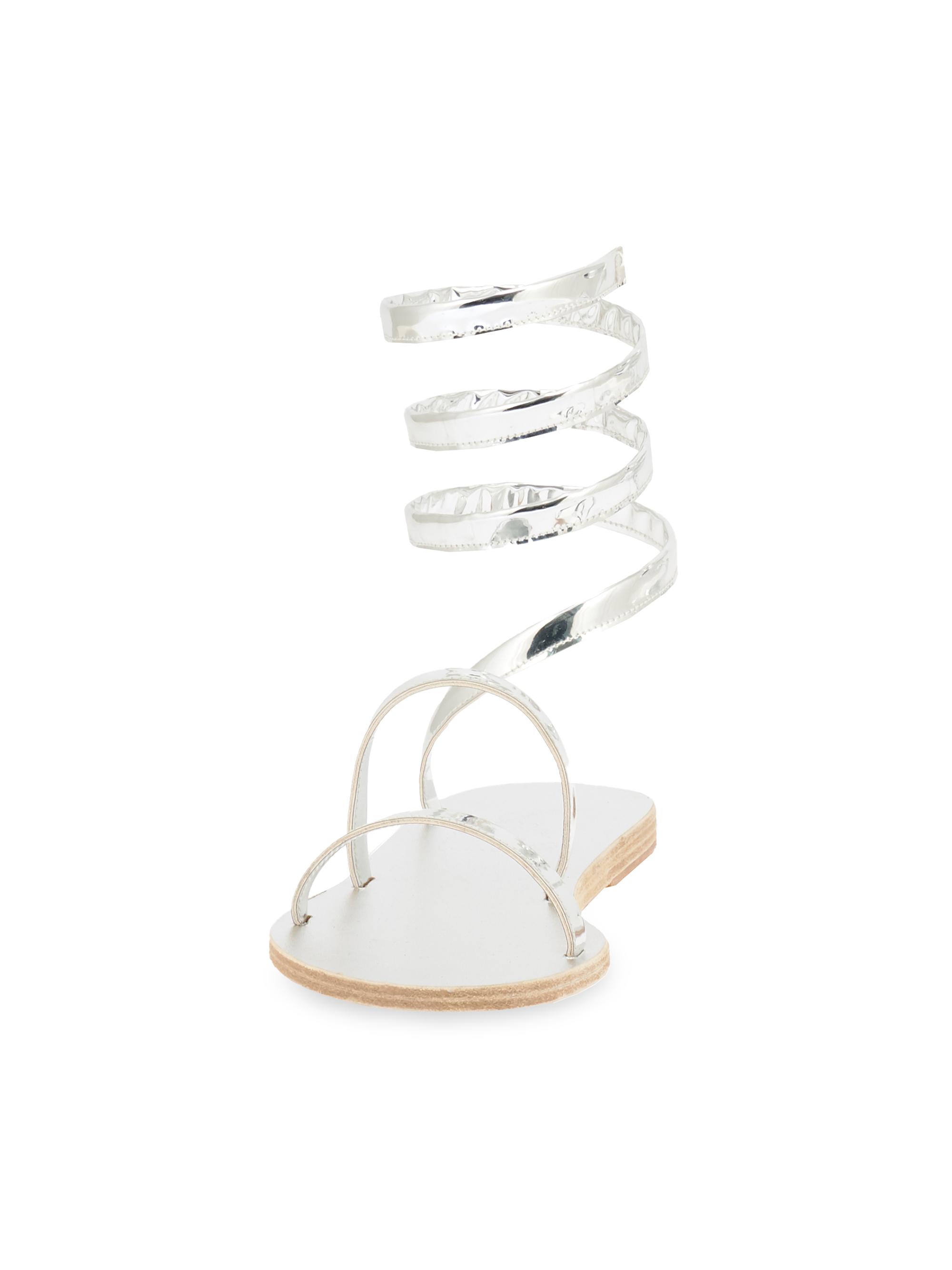 Ancient Greek Sandals Ofis Metallic-Leather Ankle-Wrap Sandals