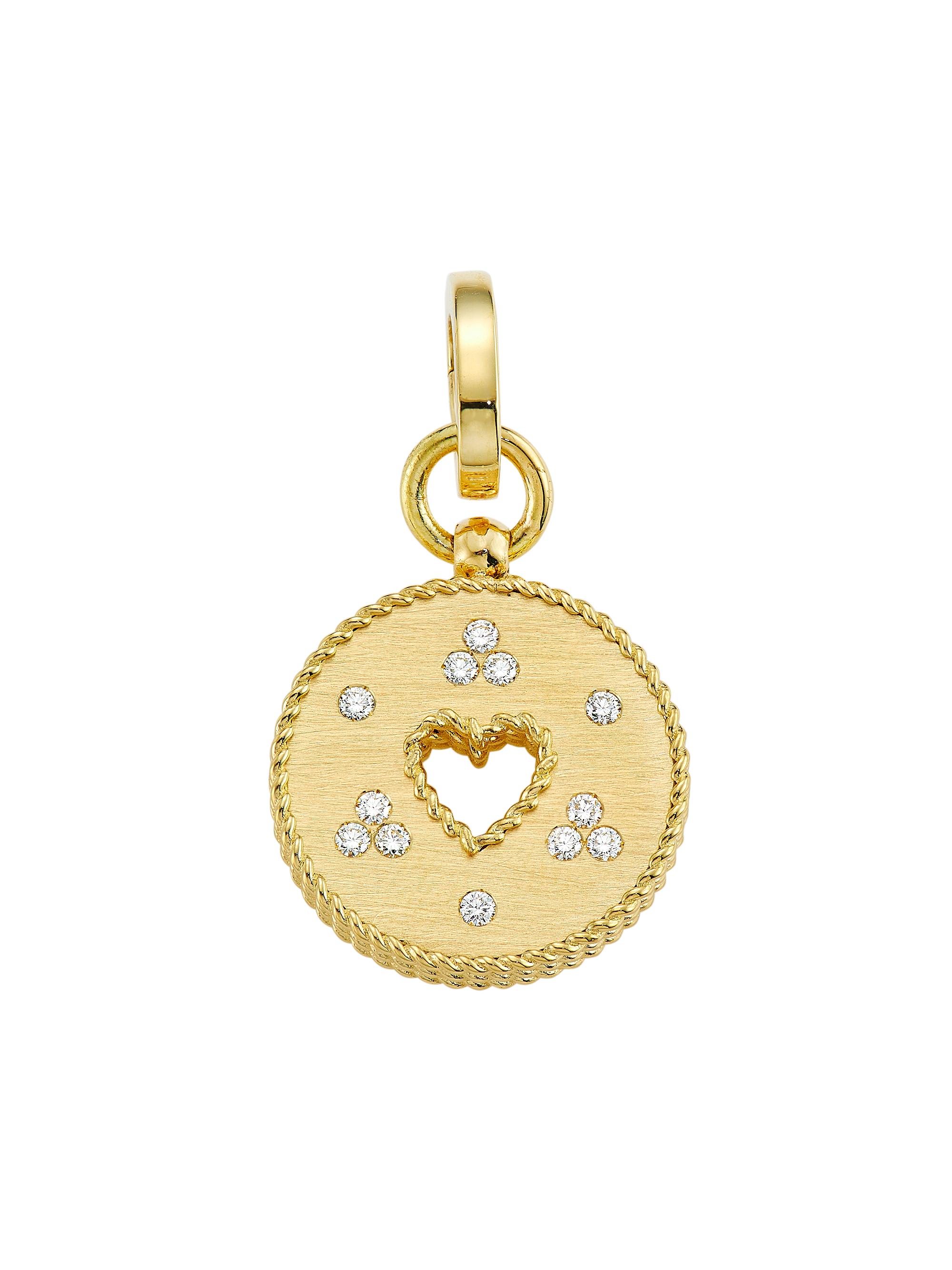 Roberto Coin Women's Venetian Princess 18K Yellow Gold & 0.14 TCW Diamond  Heart Medallion Pendant - Yellow Gold