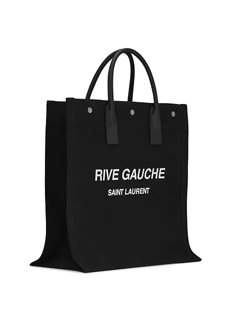 Saint Laurent Men's Rive Gauche Tote Bag, Black/Wht, Men's, Travel Commuting & Luggage Bags Tote Bags & Totes