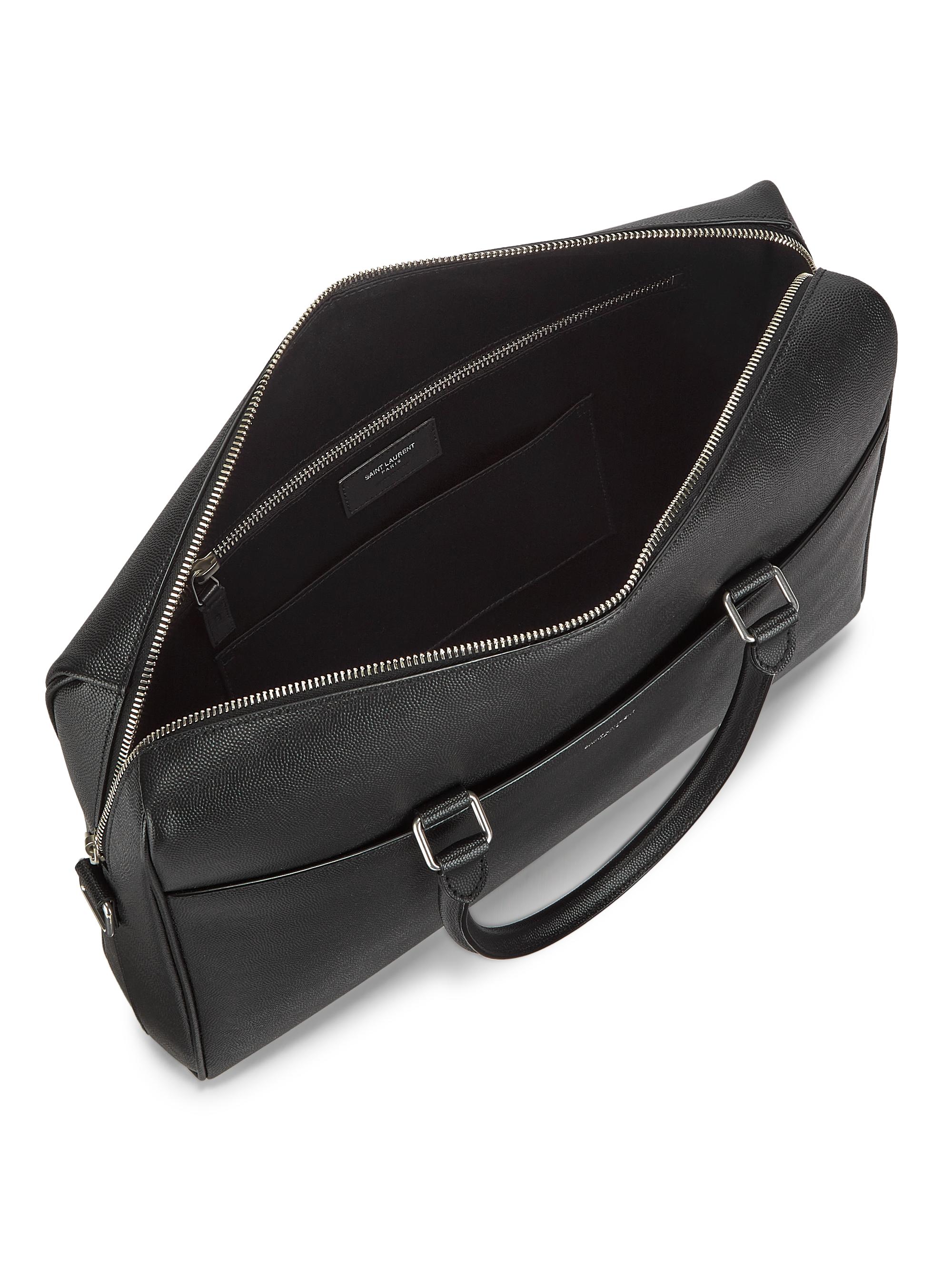 Saint Laurent Leather Briefcase | Saks Fifth Avenue