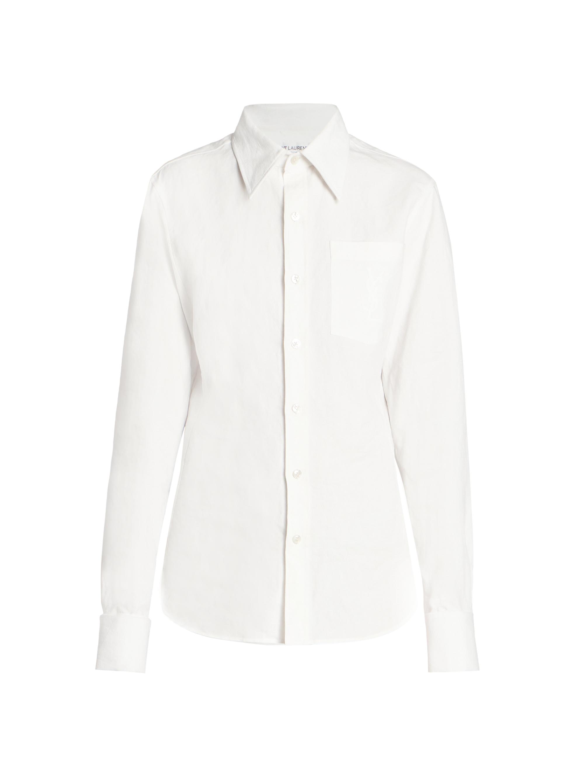 Saint Laurent Women's Cotton-Linen Blouse - Craie
