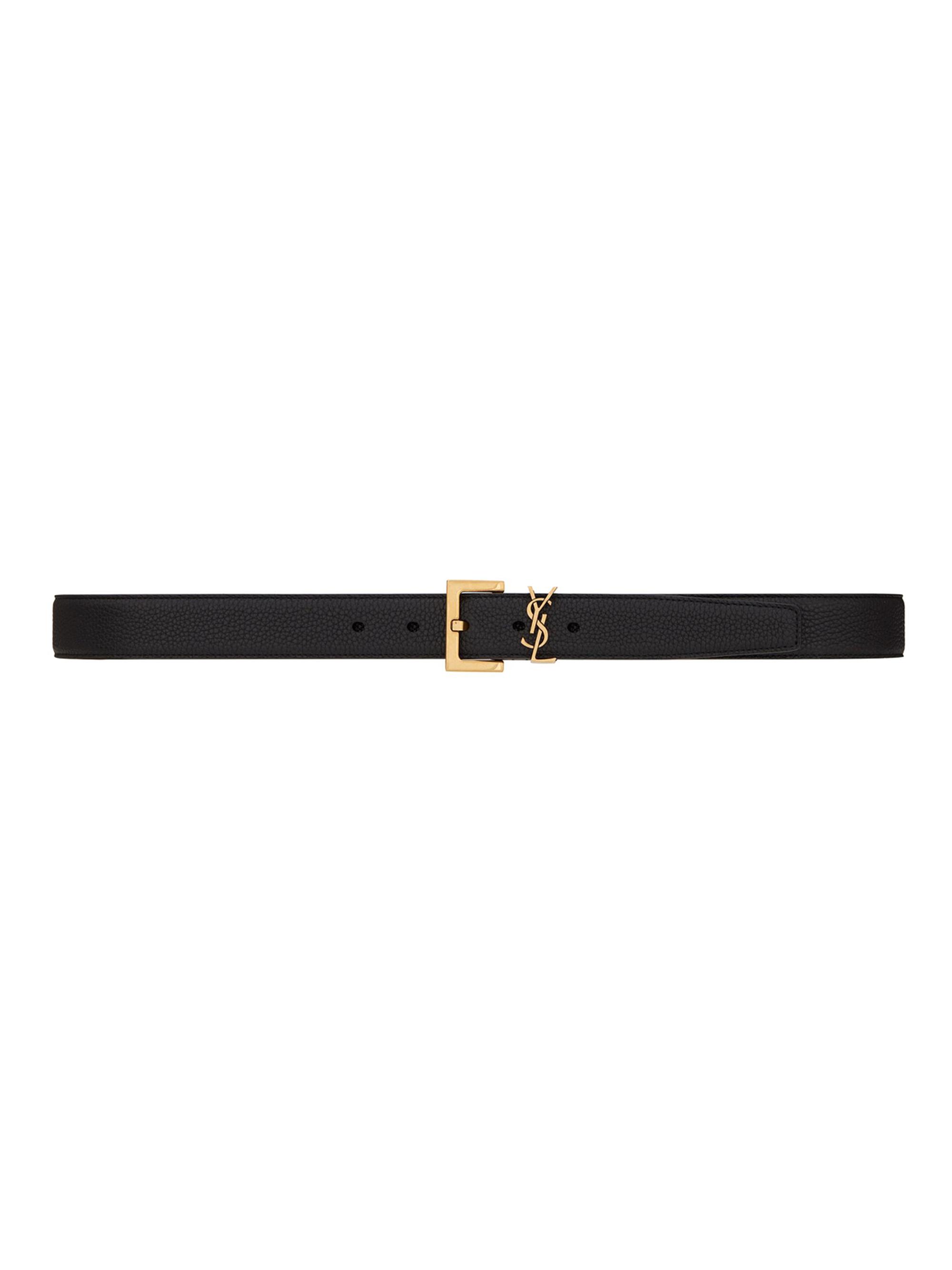 Saint Laurent Cassandre Belt In Smooth Leather | Saks Fifth