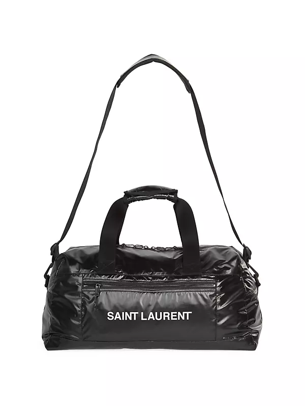 BLACK LEATHER AND VELVET LE MONOGRAMME 48H DUFFLE BAG