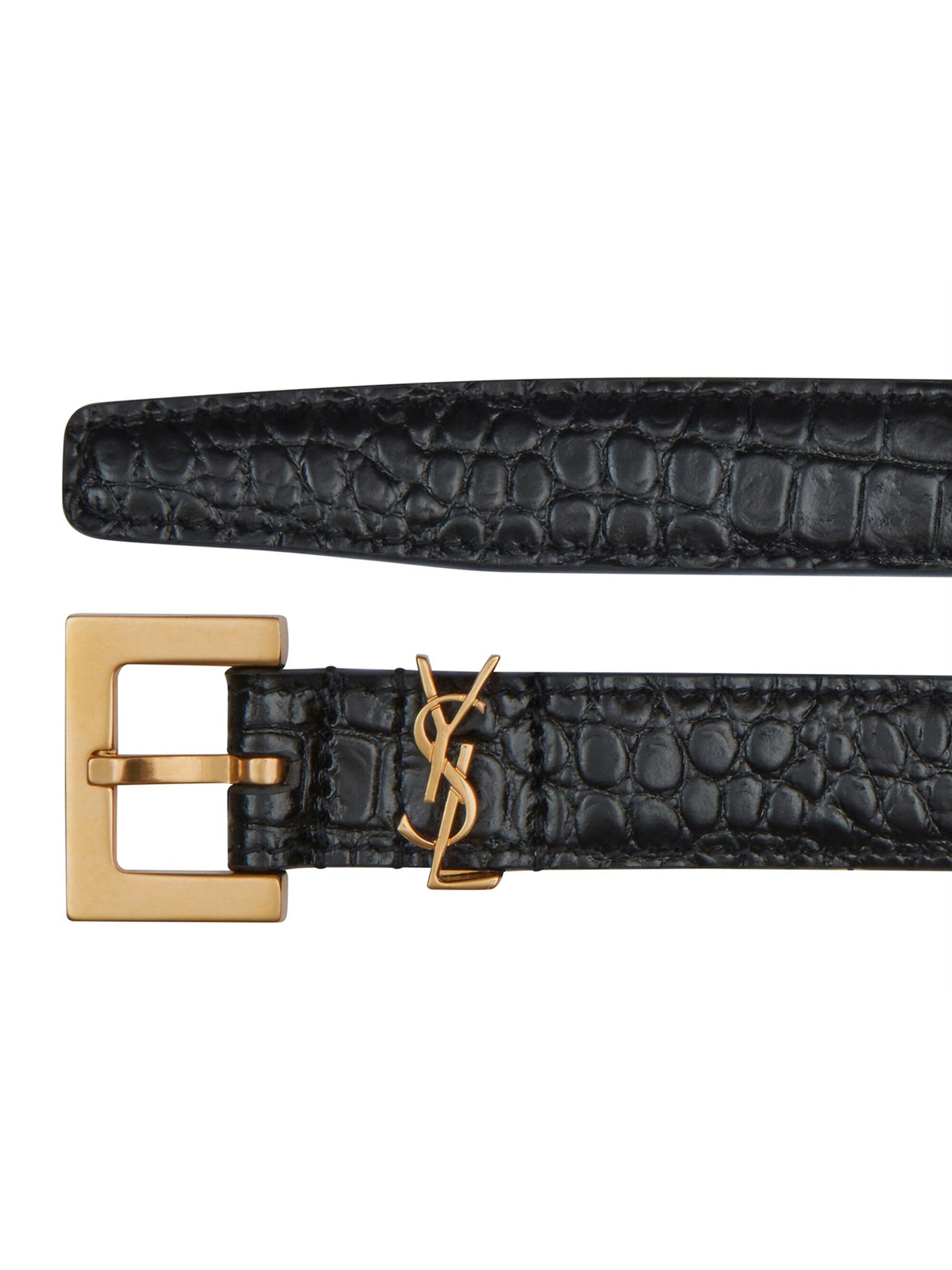 SAINT LAURENT】Cassandra belt スムースレザー CASSANDRE BELT IN