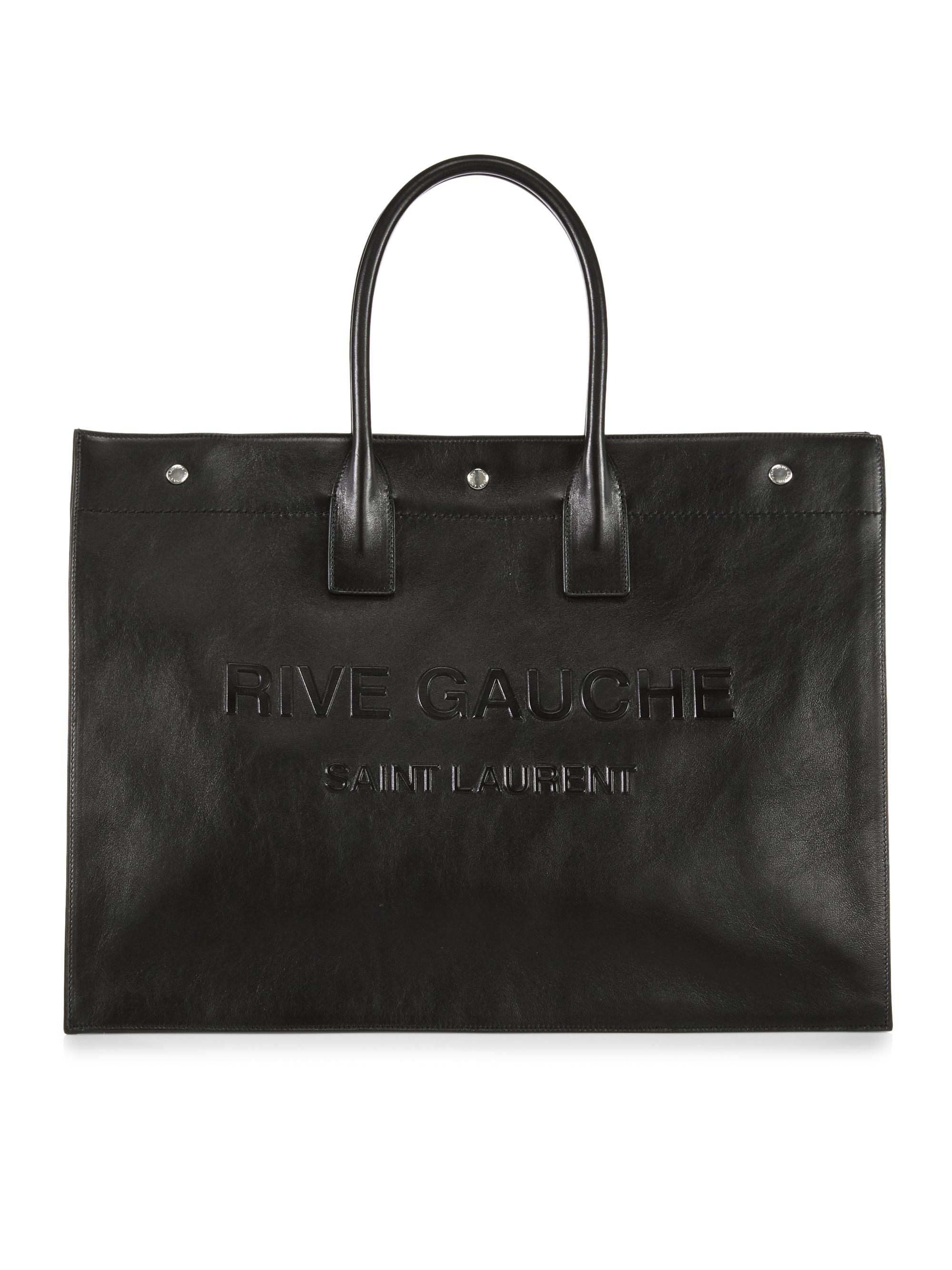 Saint Laurent Noe YSL Rive Gauche Leather Shopper | Saks Fifth Avenue