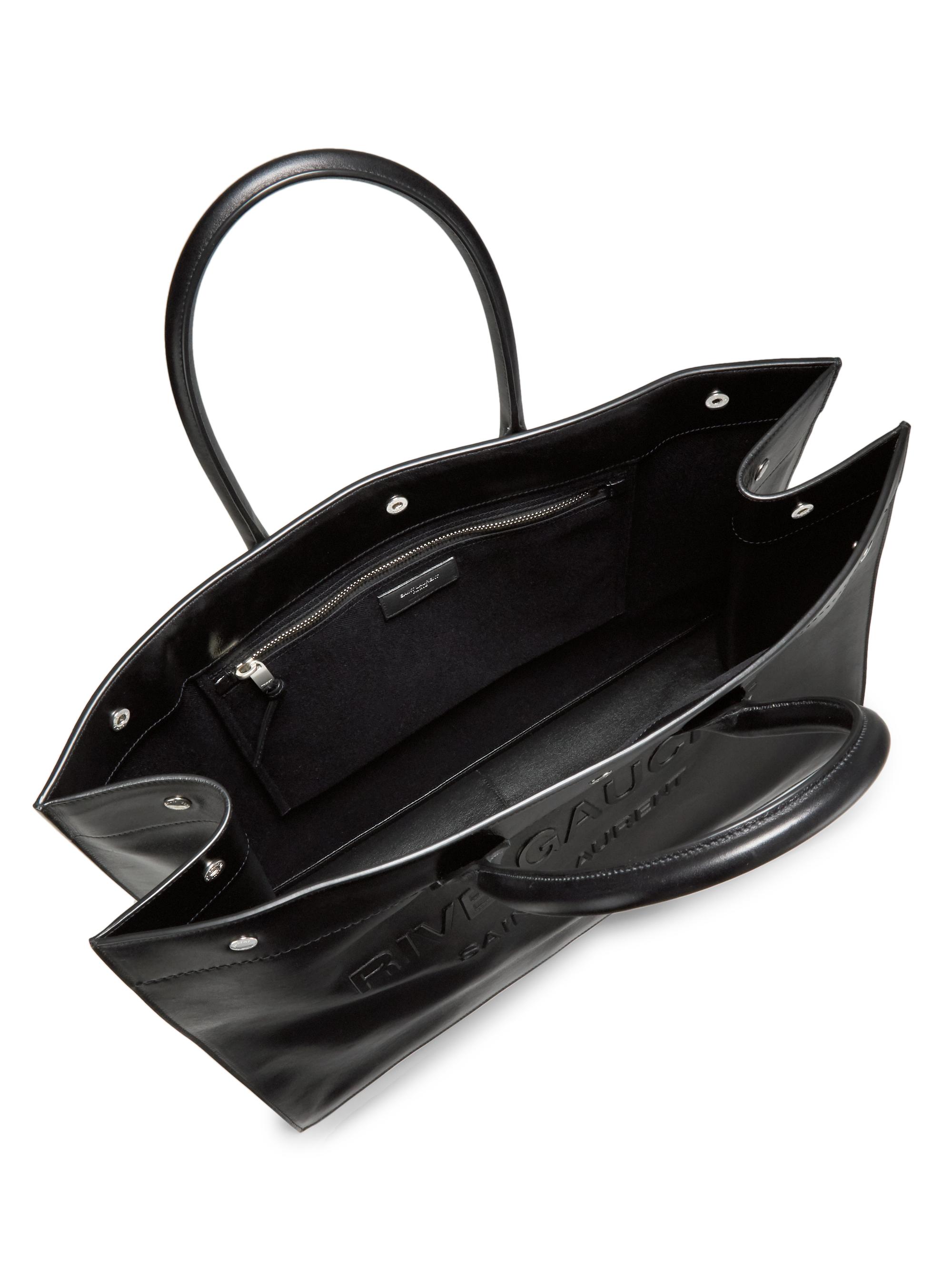 Saint Laurent Noe YSL Rive Gauche Leather Shopper | Saks Fifth Avenue