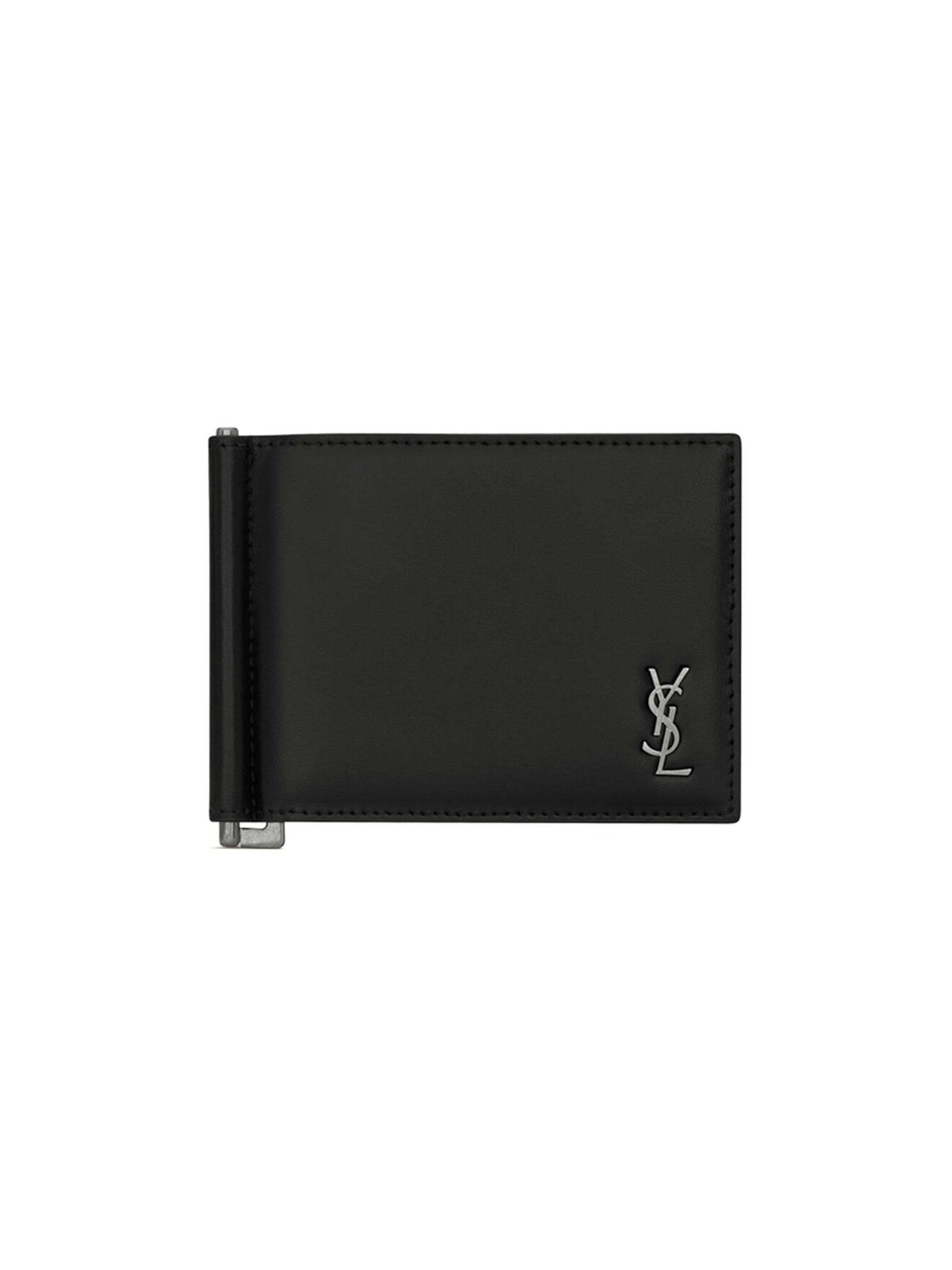 Saint Laurent Men's Logo Leather Bifold Wallet - Nero